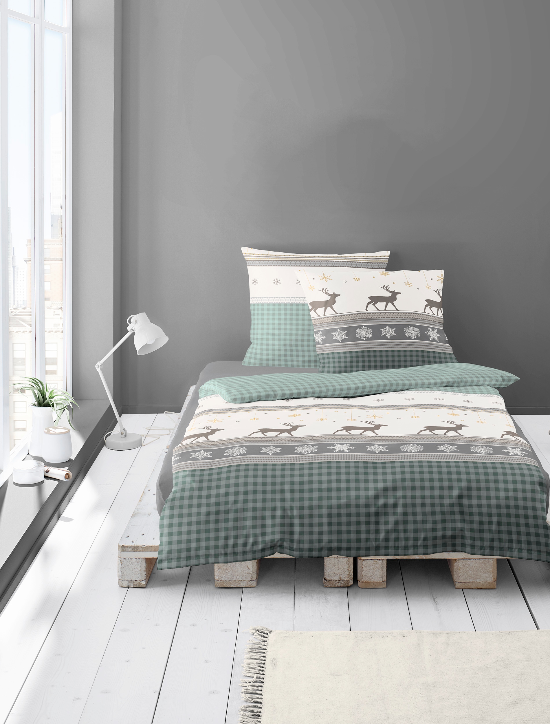 BIERBAUM Linge de lit »4036« 2 cuis tlg. Biber, 100 % Baumwolle, pflegeleicht, kuschelig weich