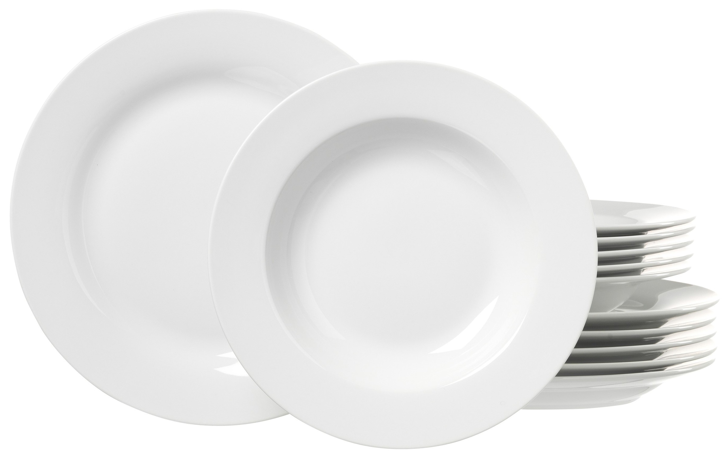 Image of Ritzenhoff & Breker Tafelservice "Bianco" Teller Set, Porzellan, skandinavisch-schlichter Touch, Ø 21,5 cm