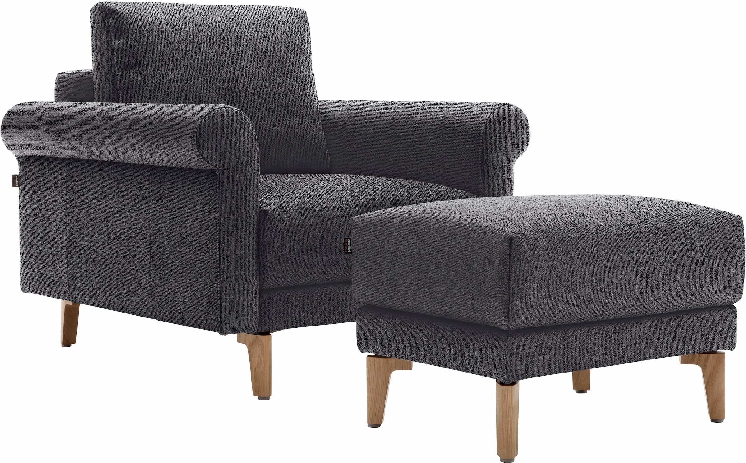 Image of Creation BY ROLF BENZ Sessel "CR.450, Designsessel, Loungesessel" modern Landhaus, mit tollem Sitzkomfort, Breite 88 cm, Fuss Nussbaum