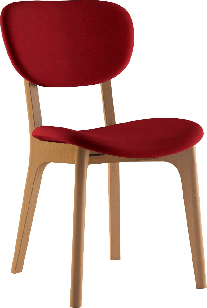 INOSIGN Stuhl »COZY Made in Italy« (Set) 2 Stk. Microfaser Gestell in Buche, Kirsch- oder Nussbaum, Massivholz, Design Stuhl