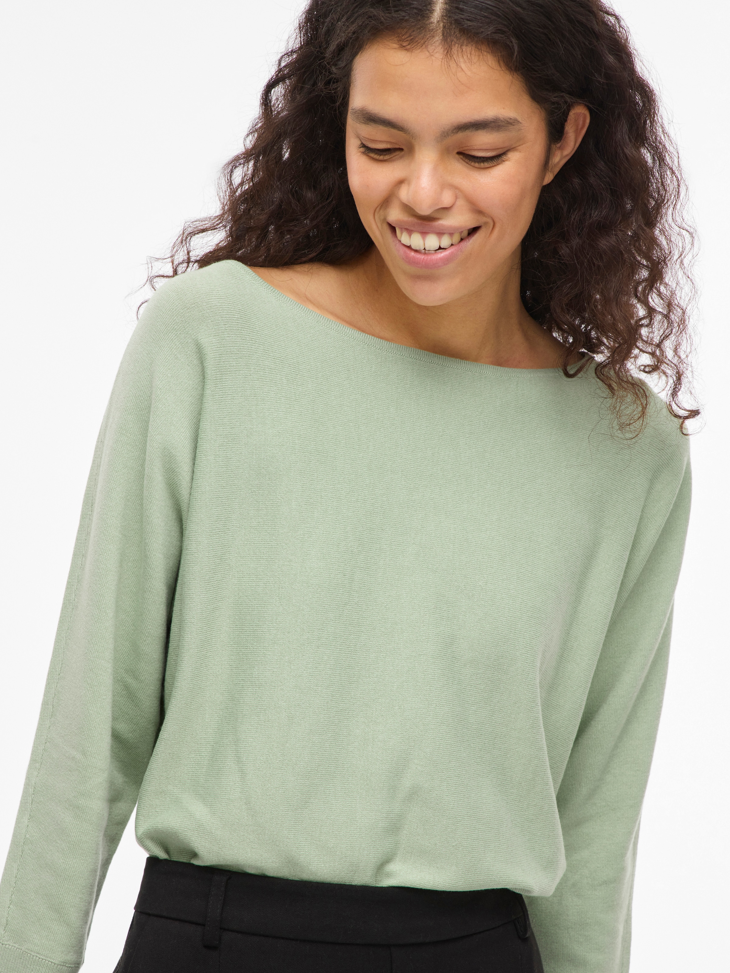 Vila Pull à manches 3/4 »VIMALU BOATNECK 3/4 SLEEVE KNIT TOP-NOOS« Materialmix, loose fit