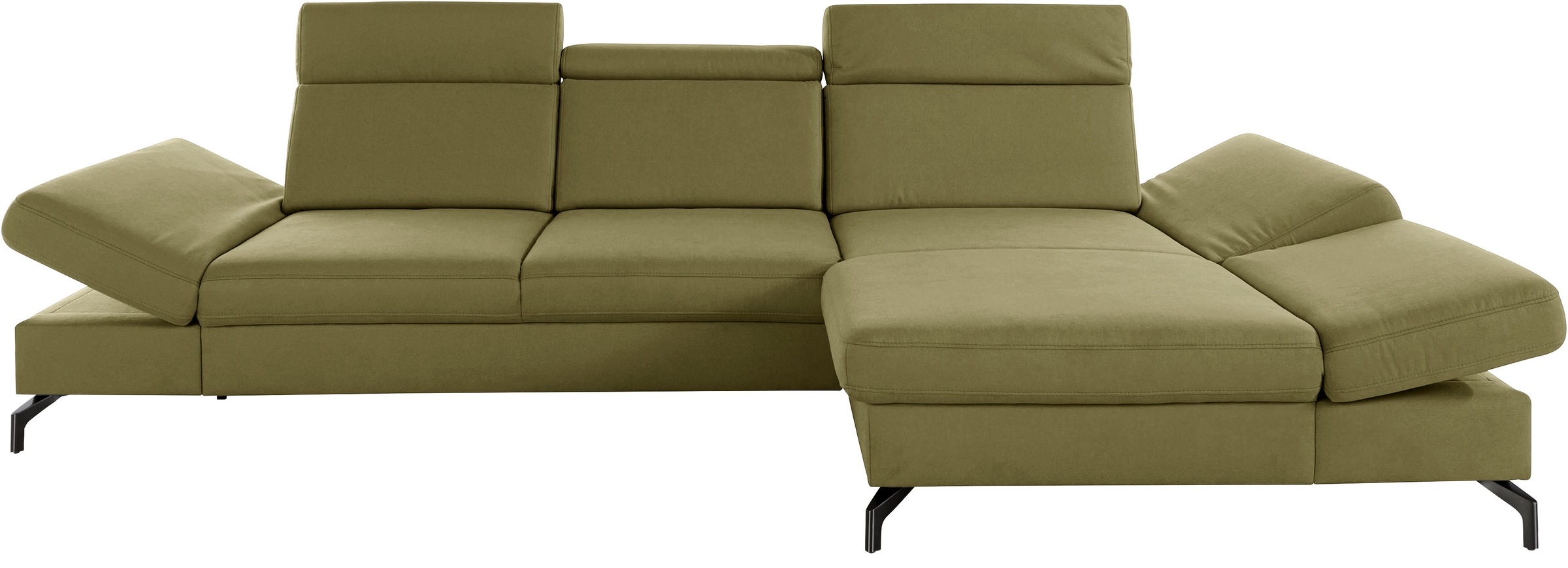 sit&more Ecksofa »Brisbane L-Form«, Fusshöhe 12 cm, inklusive Sitztiefen-, Armteil- und Kopfteilverstellung