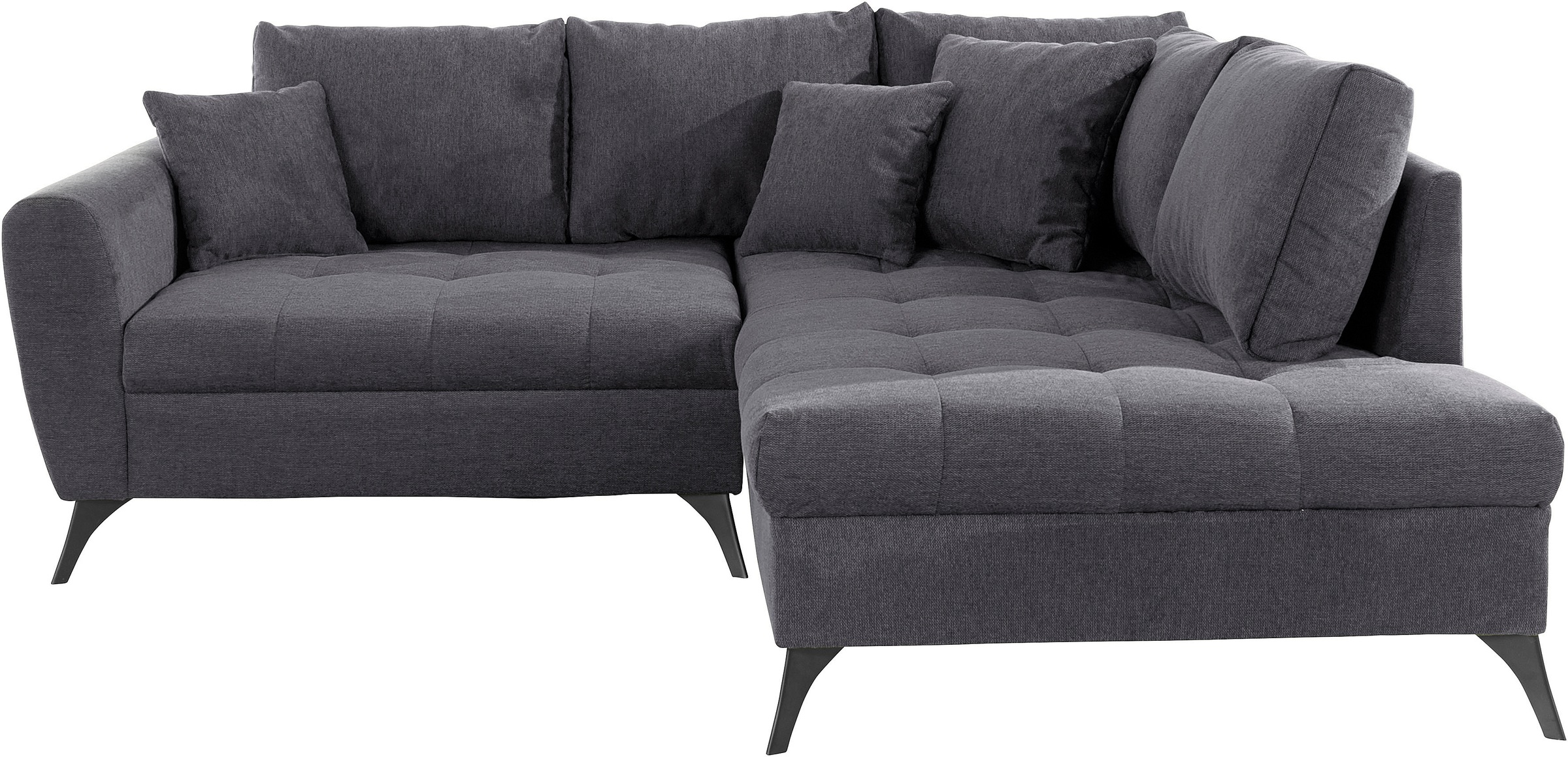 Image of andas Ecksofa »Lörby Luxus«, Belastbarkeit bis 140kg pro Sitzplatz, auch mit Aqua clean-Bezug, feine Steppung im Sitzbereich, lose Kissen bei Ackermann Versand Schweiz