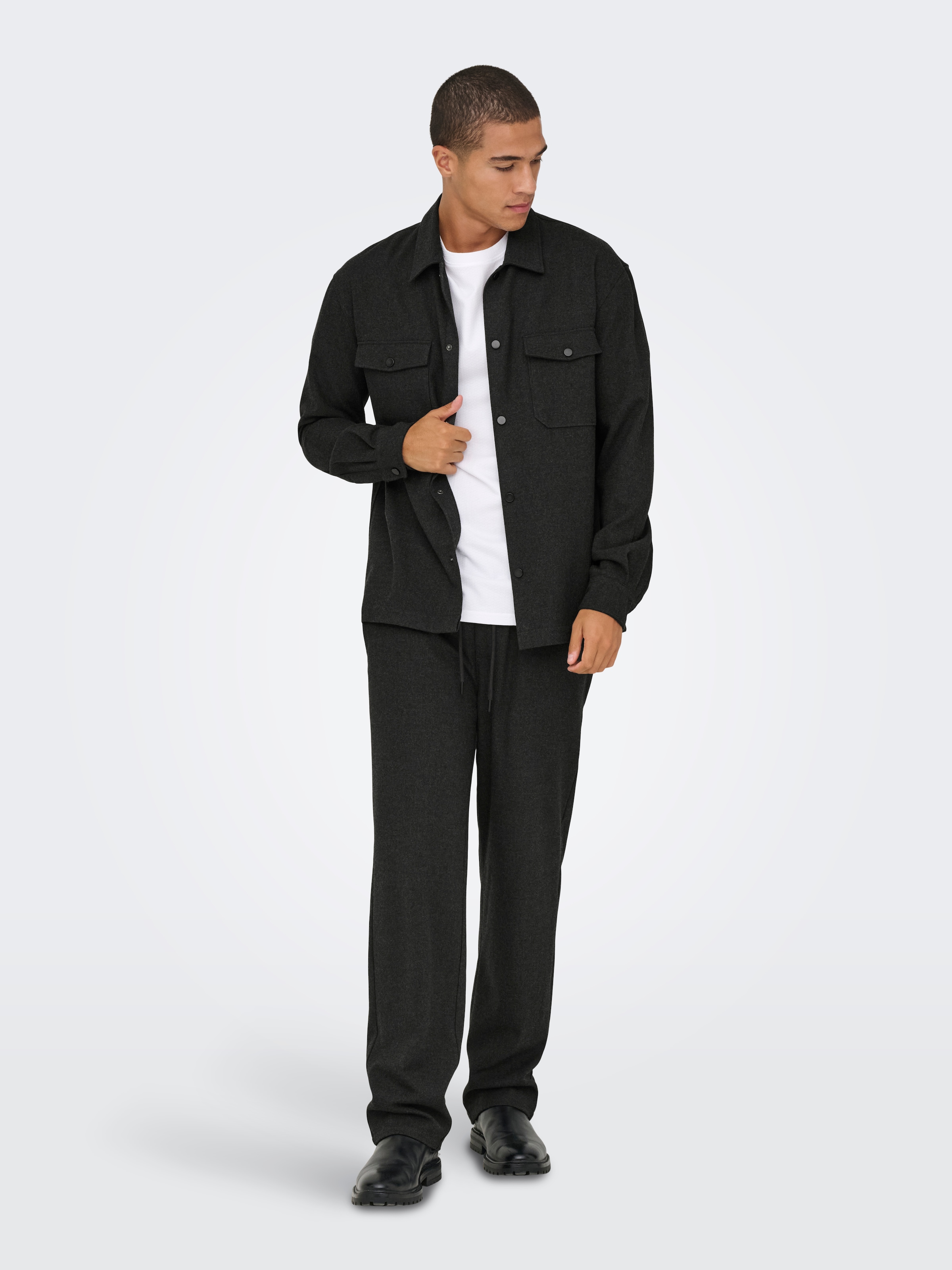 ONLY & SONS Chemise à manches longues »ONSMARK BRUSHED 0353 OVERSHIRT« Materialmix, regular fit