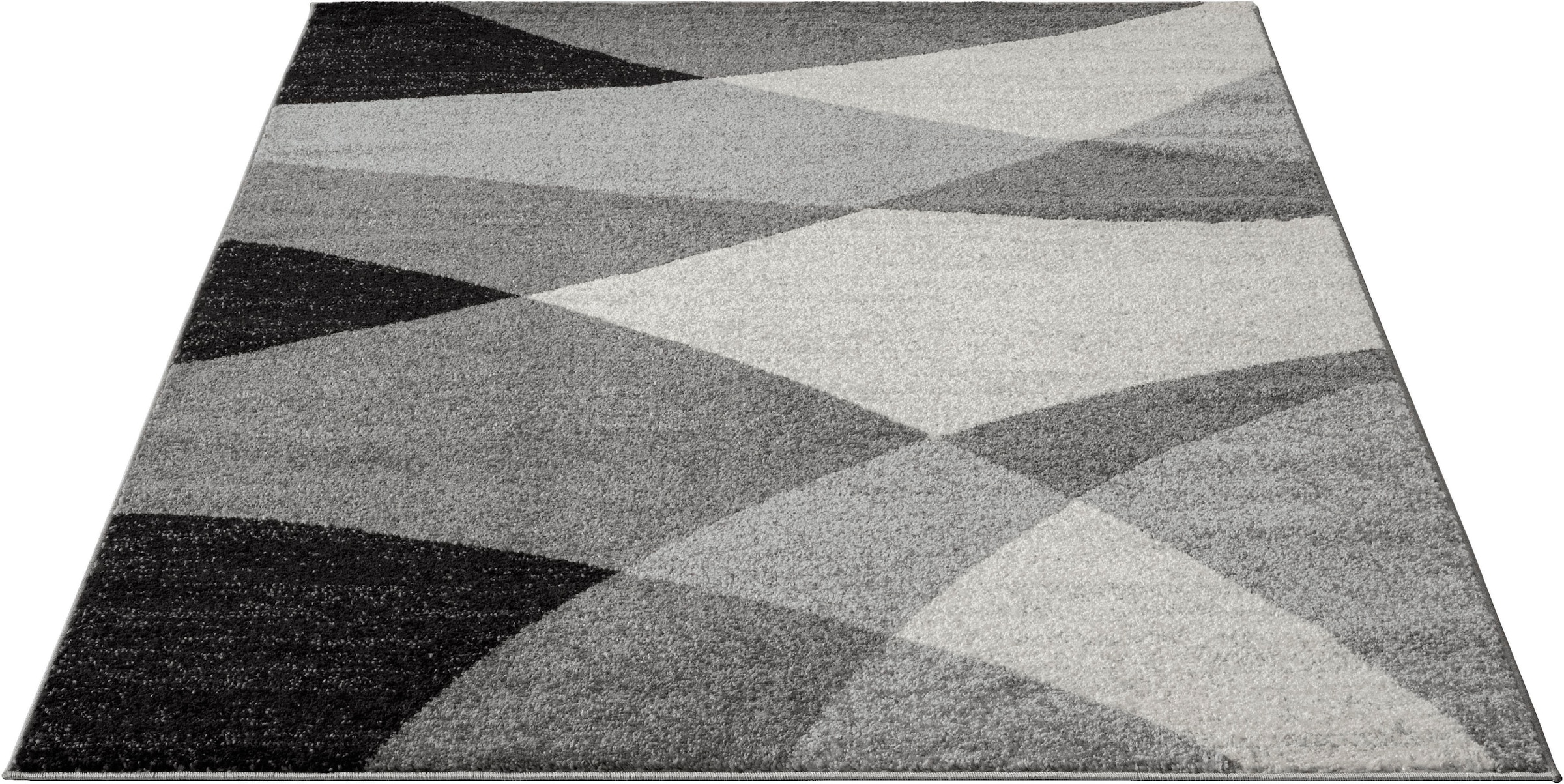Image of merinos Teppich "Thales 6100" rechteckig 10 mm Höhe Kurzflorteppich mit Konturenschnitt, Wohnzimmer