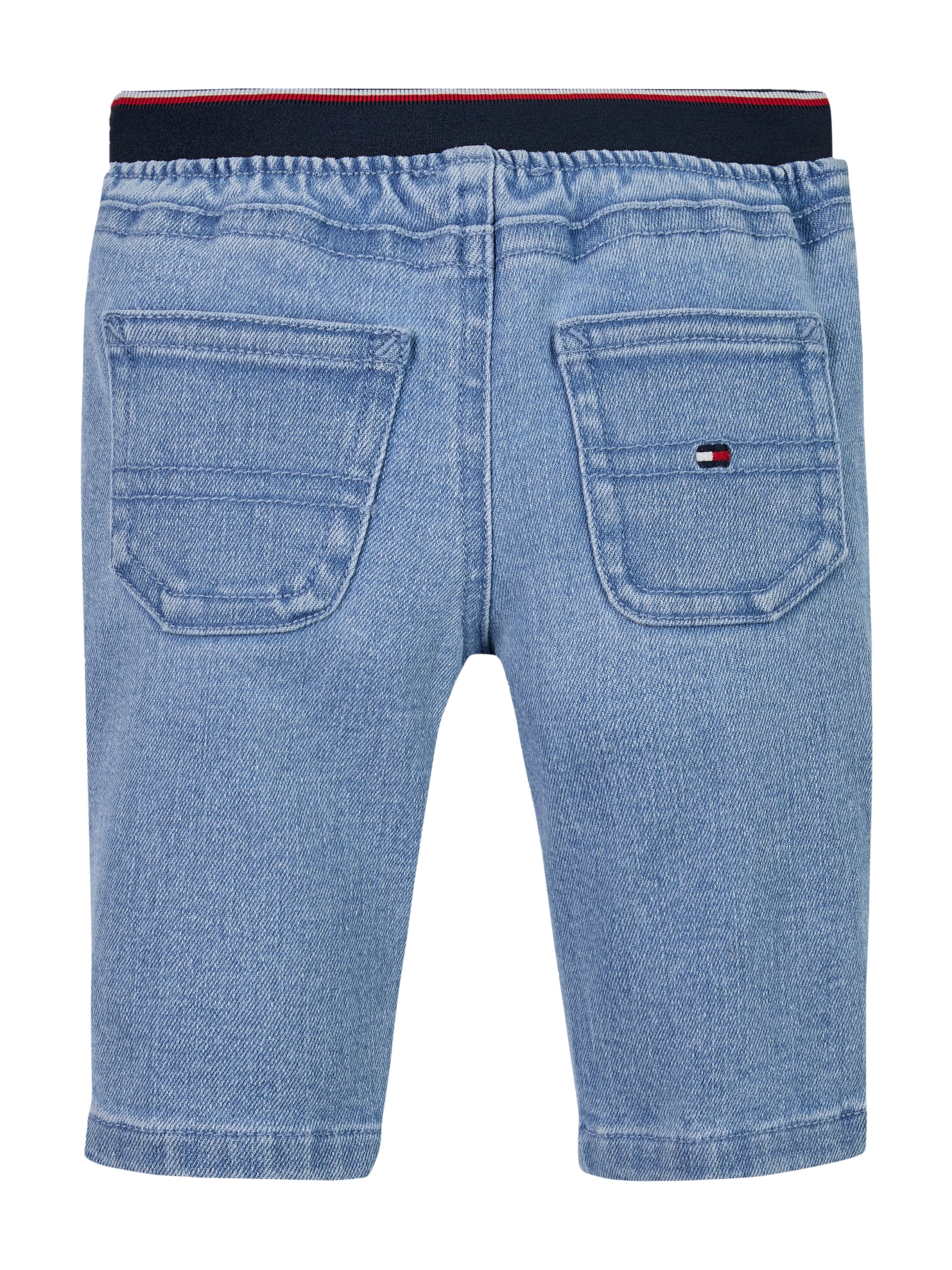 Tommy Hilfiger Schlupfjeans »MICRO GLOBAL STRIPE DENIM PANTS«, mit Logostickereien