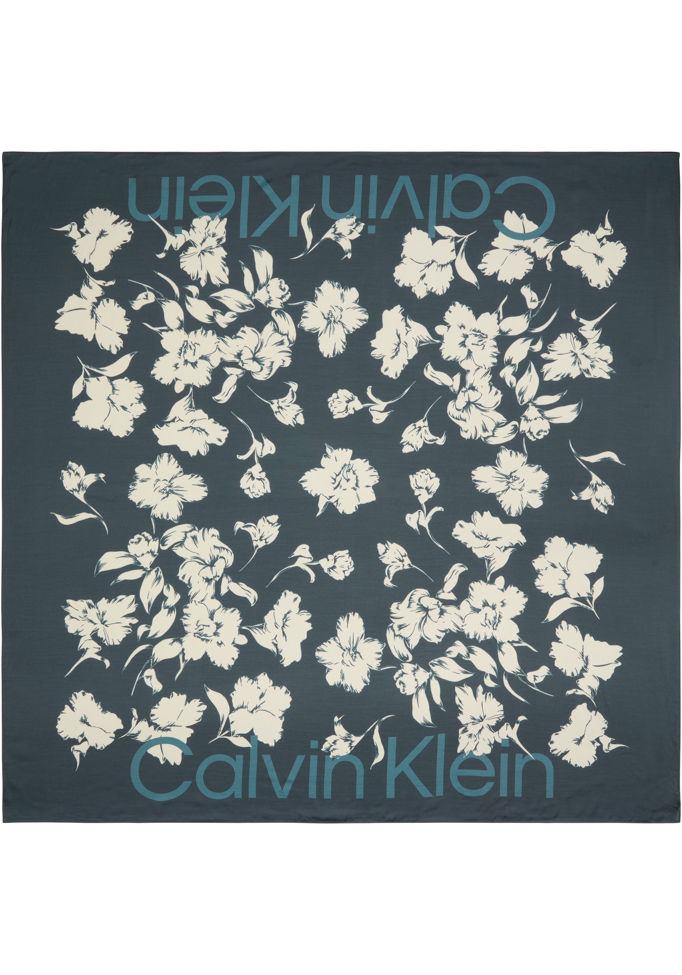 Image of Calvin Klein Jeans Bandana "ALLOVER FLORAL SQUARE SCARF" Mit Blumenmuster für einen schicken Auftritt