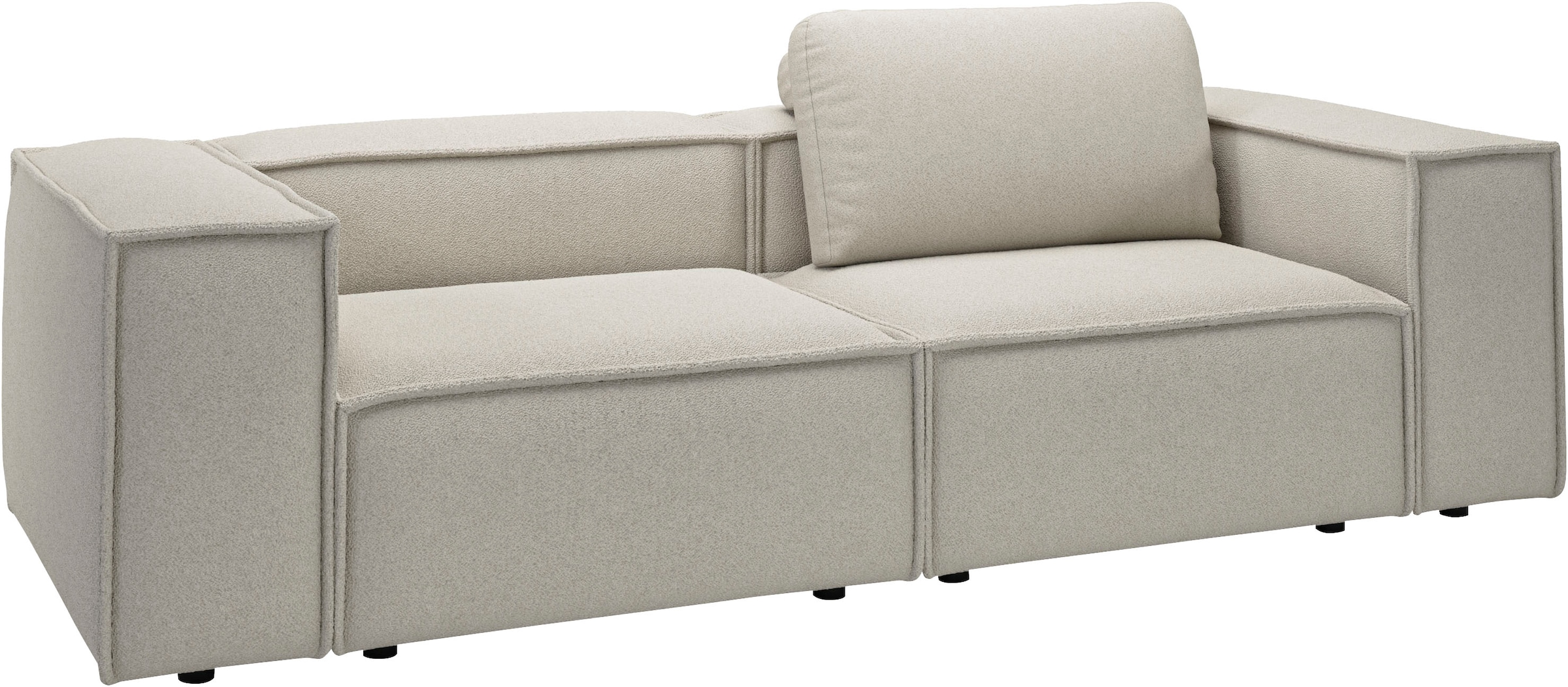Home affaire 2-places »Watertown, modern, Sofa 246 cm breit, in 2 Tiefen, Japandi Design« canapé élégant profondeur 98 cm, avec assise extra large, bouclé