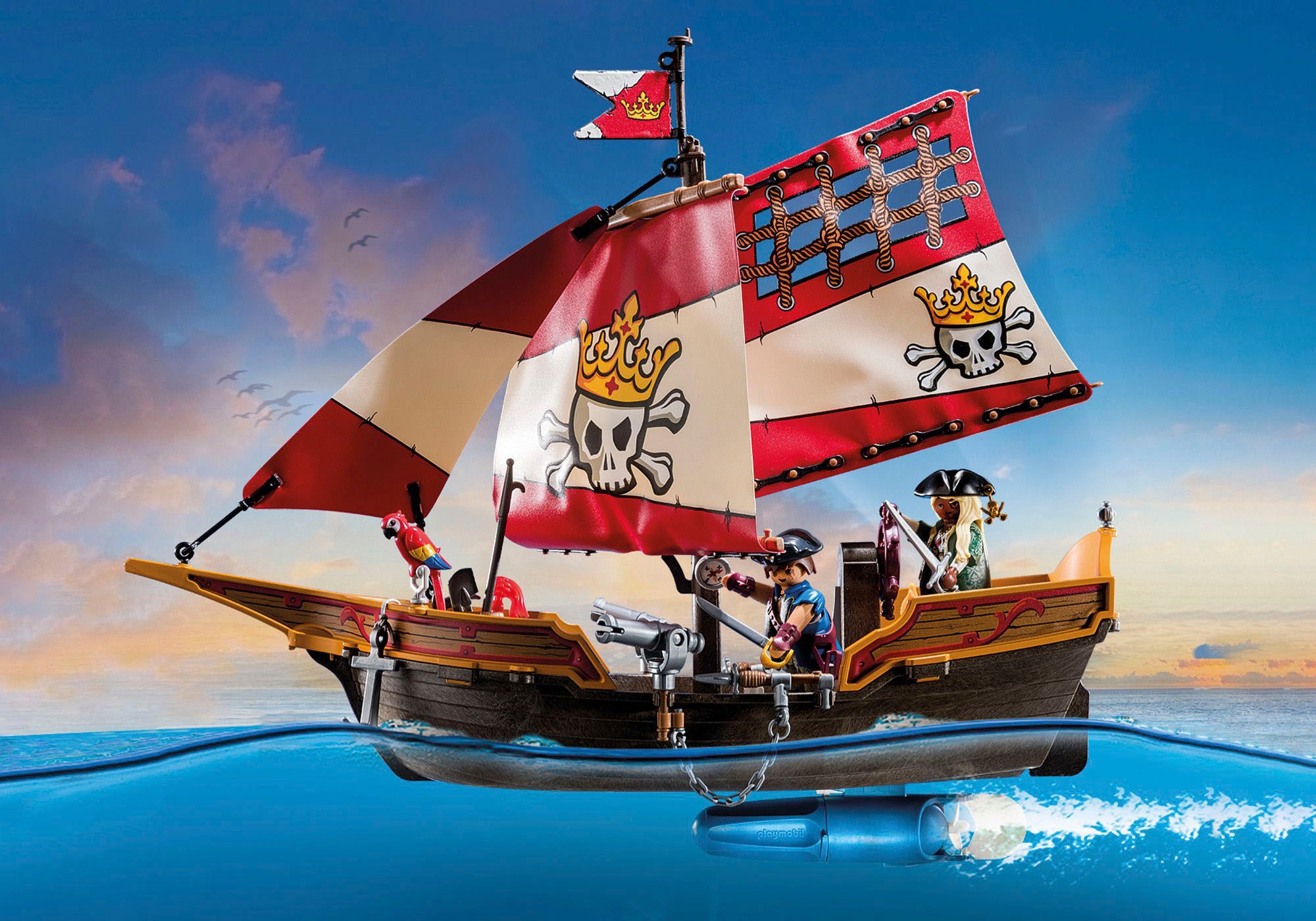 Playmobil® Konstruktions-Spielset »Piratenschiff (71418), Pirates«, (101 St.), Made in Europe