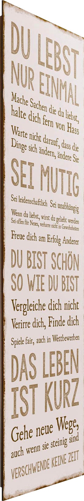 Reinders! Deco-Panel »Das Leben«, Spruch 30x90 cm