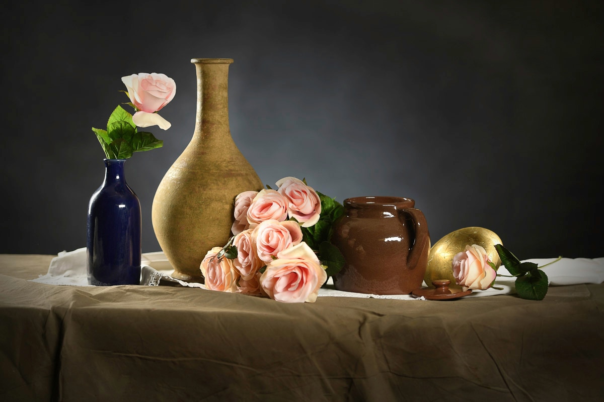 Papermoon Fototapete »Vasen mit Blumen«