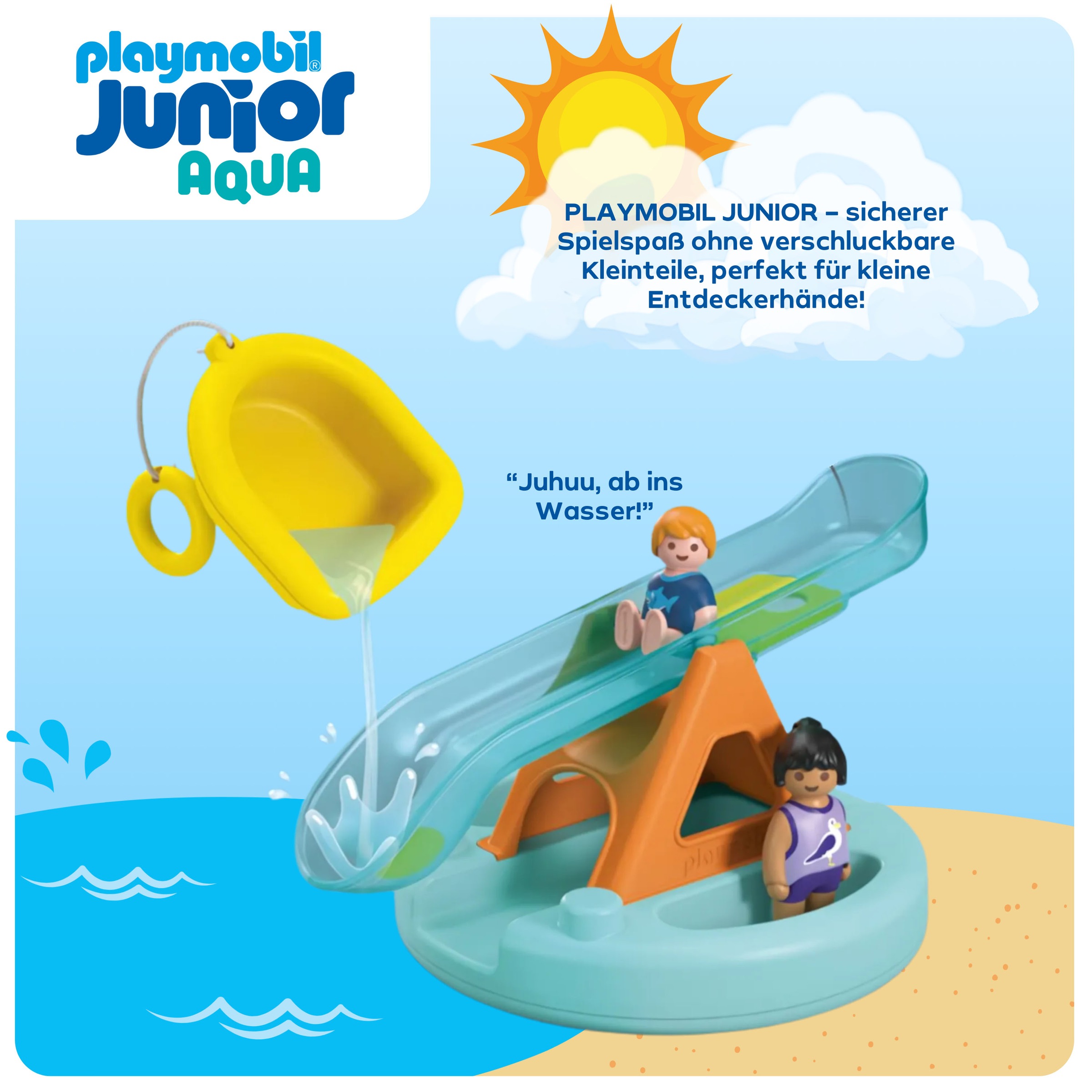 Playmobil® Konstruktions-Spielset »Badeinsel mit Wasserrutsche (71687), JUNIOR« Made in Europe