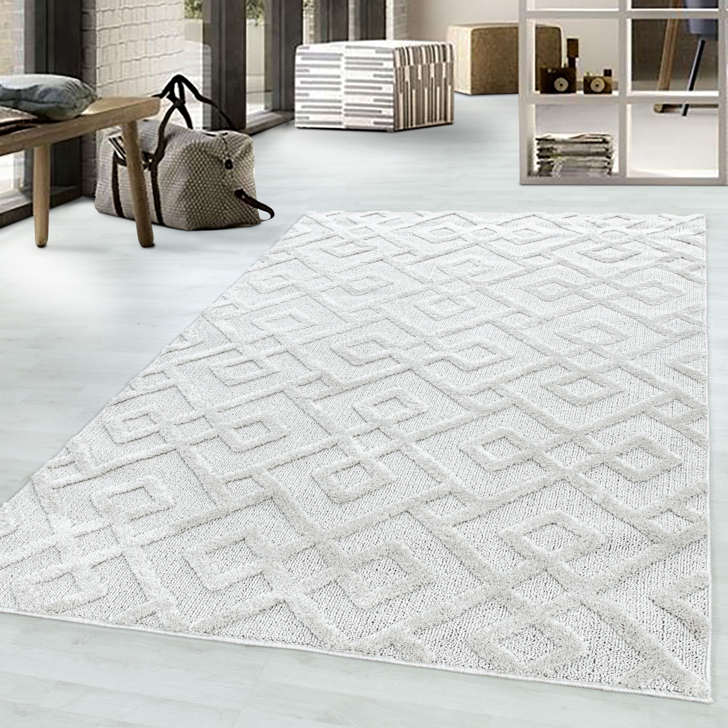 Image of Ayyildiz Teppiche Teppich "PISA 4708" rechteckig 20 mm Höhe Läufer, rund, Hoch Tief Struktur, Wohnzimmer, Schlafzimmer