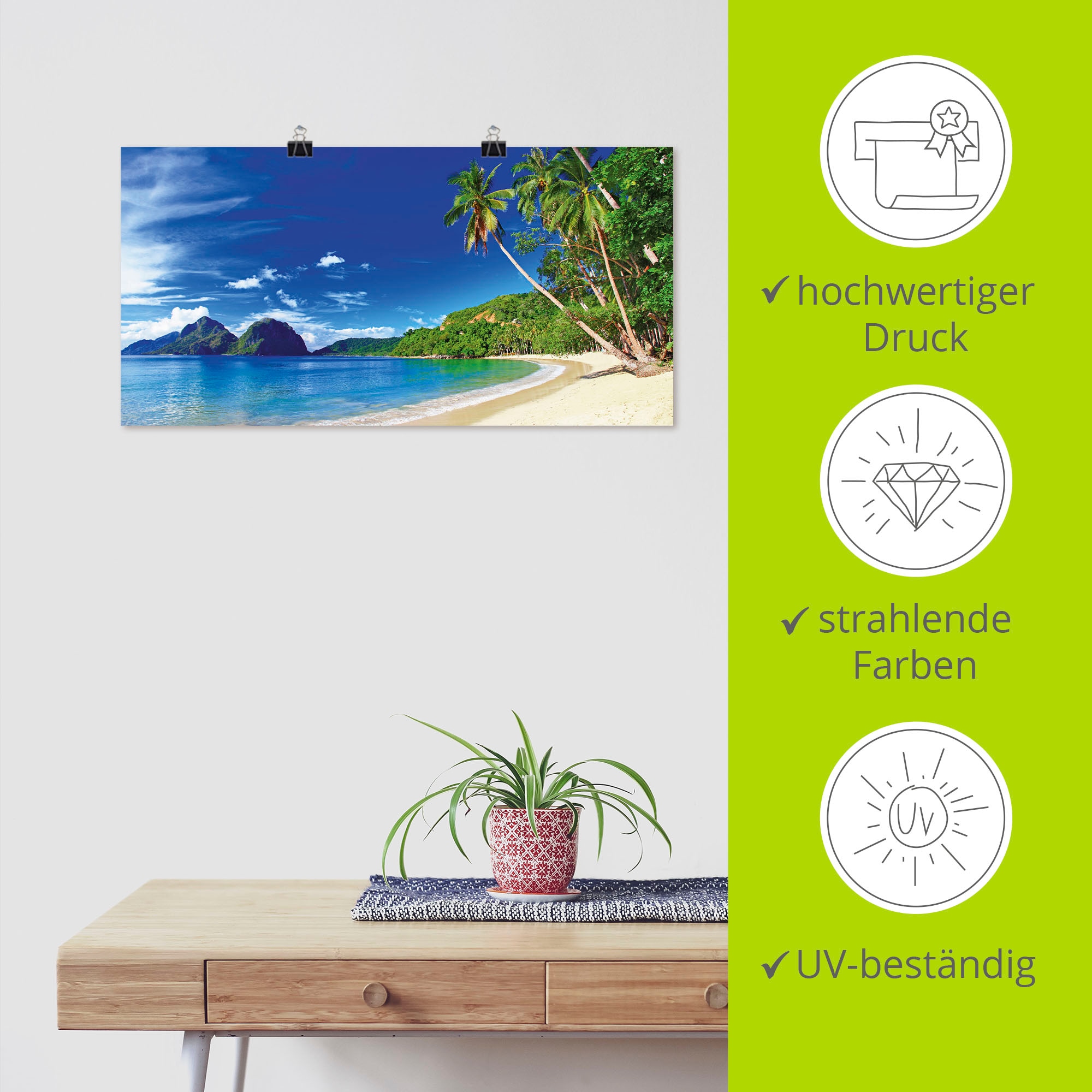 Artland Wandbild »Paradies«, Küste, (1 St.), als Leinwandbild, Poster, Wandaufkleber in verschied. Grössen