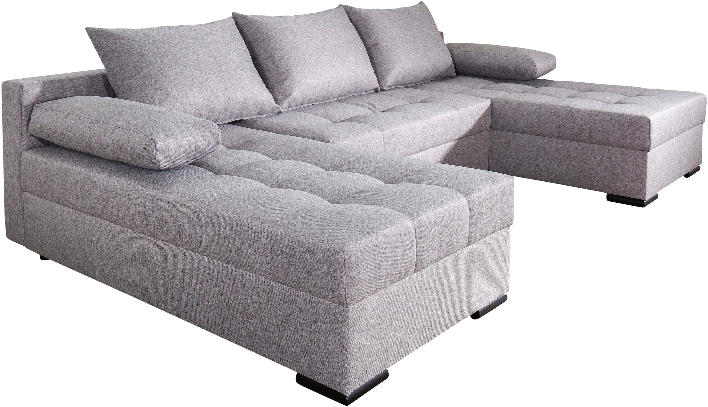 COLLECTION AB Wohnlandschaft »Josy, U-Form, Schlafsofa mit Bettkasten«, (Cord-/Mix), flexible Recamiere, Breite: 269cm, inklusive Rückenkissen