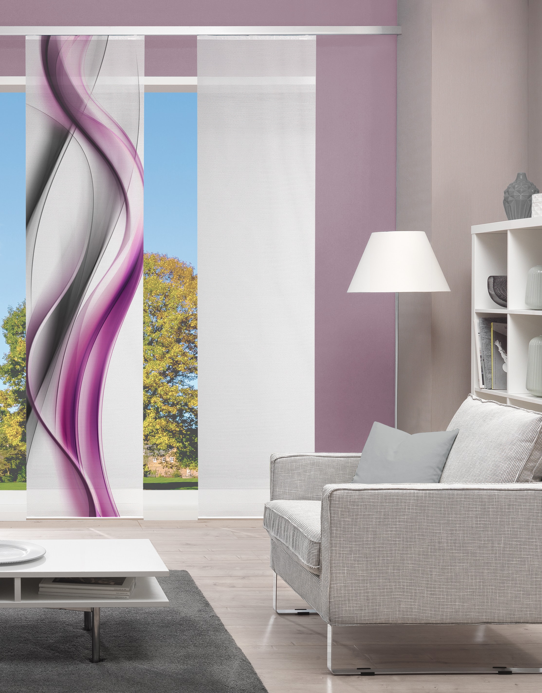 Vision S Rideau coulissant »CARA« Support de panneau 1 cuis tlg. rideau coulissant aspect bambou, impression numérique
