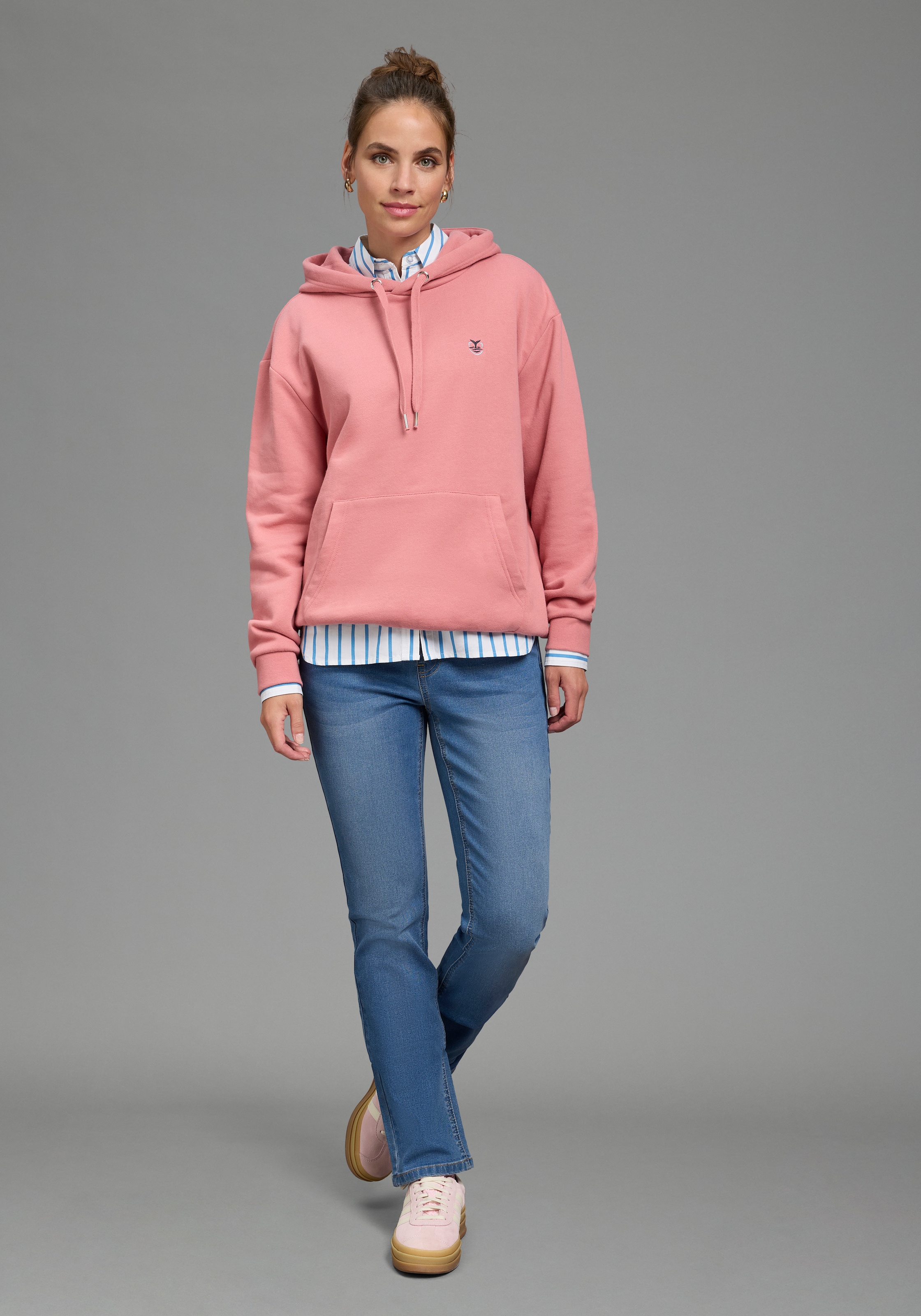 Arizona Jeans Relax-fit »mit Schlupfbund« à jambe large, en denim/jean élastique