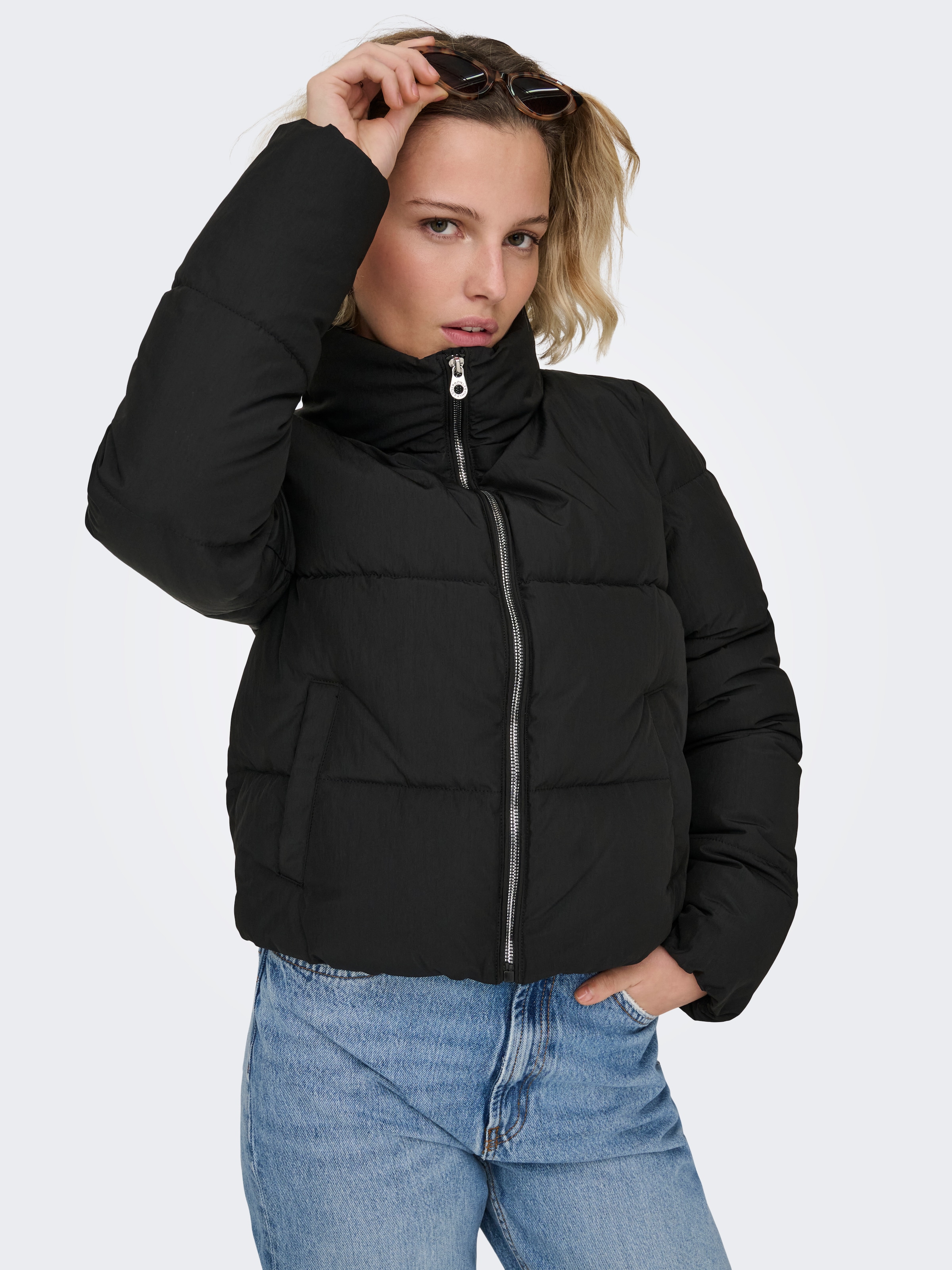 ONLY Steppjacke »ONLCAMILLA V-NECK L/S PULLOVER KNT NOOS«