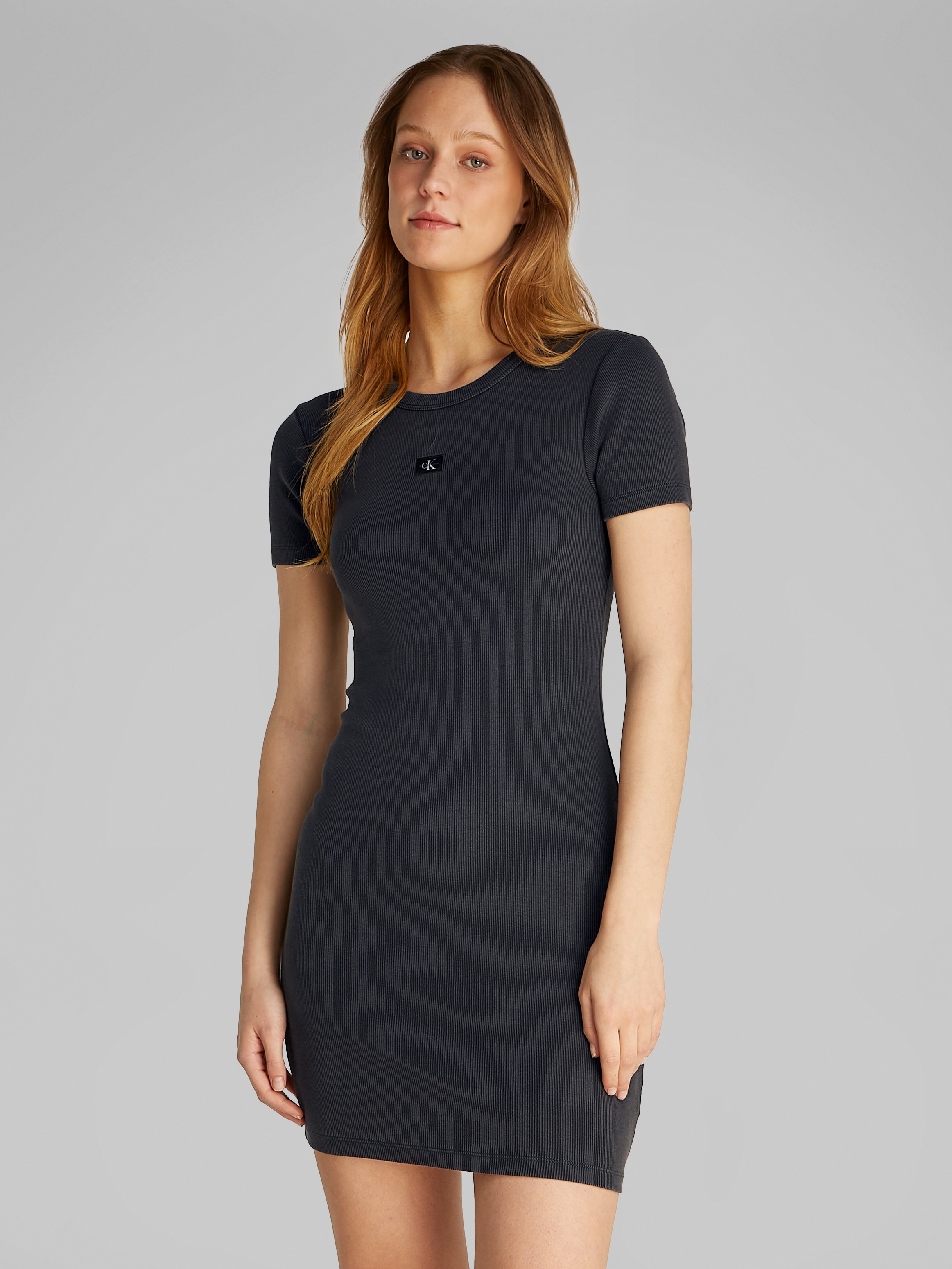 Calvin Klein Jeans Shirtkleid »WASHED WOVEN LABEL RIB DRESS«, in gewaschener Optik