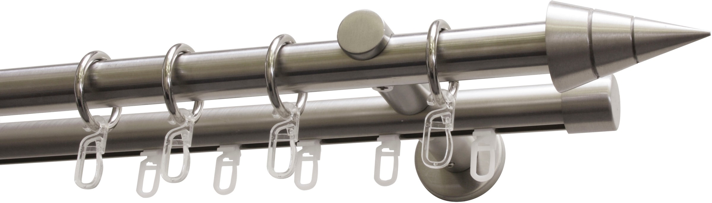 Image of GARDINIA Gardinenstange "Set Kegel Metall" Ø 20 mm 2 läufig-läufig Fixmass 2-Lauf