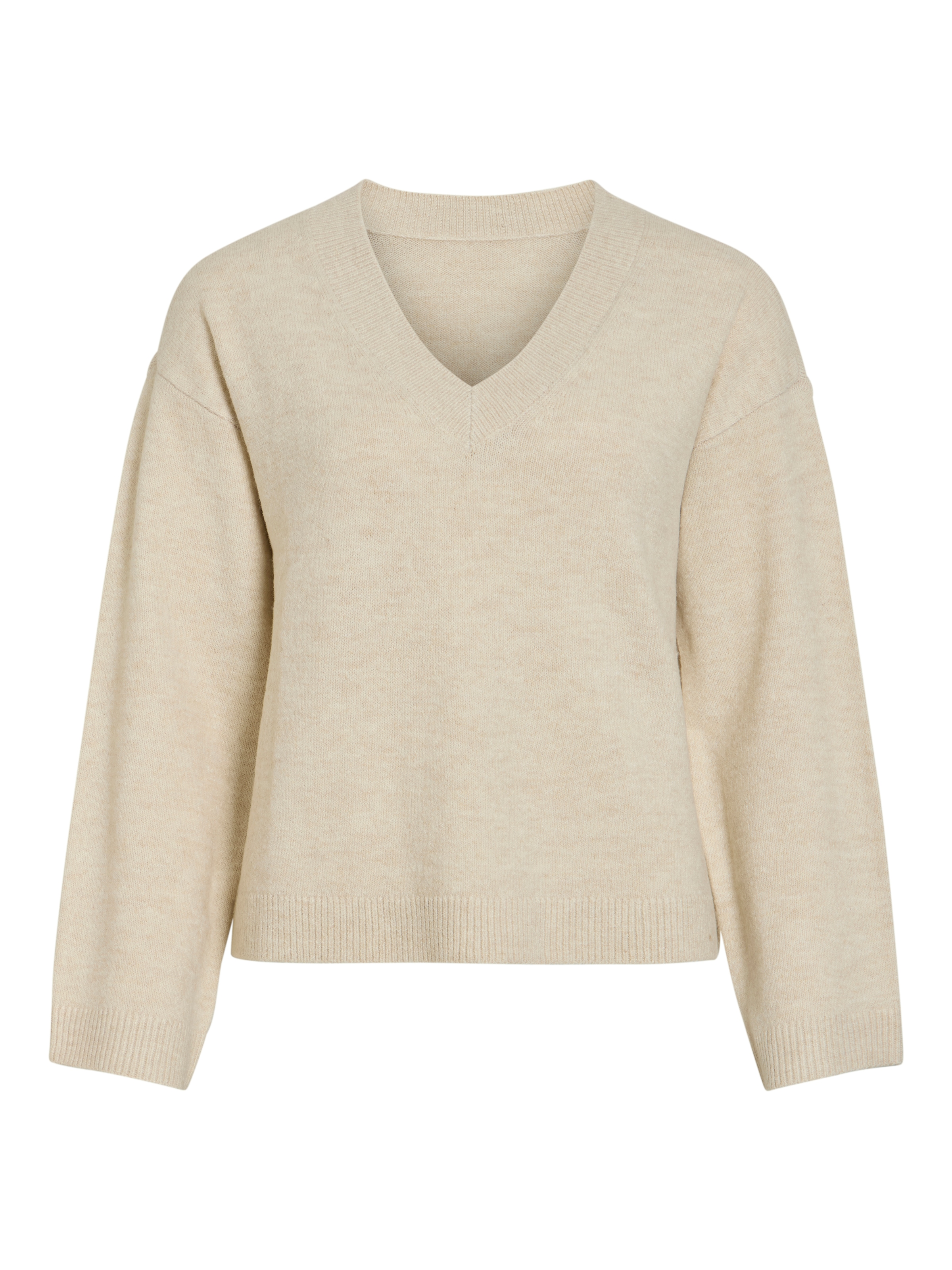 Vila Pull en tricot »VILIGA L/S REV V-NECK KNIT TOP - NOOS« mélange de matériaux, coupe régulière