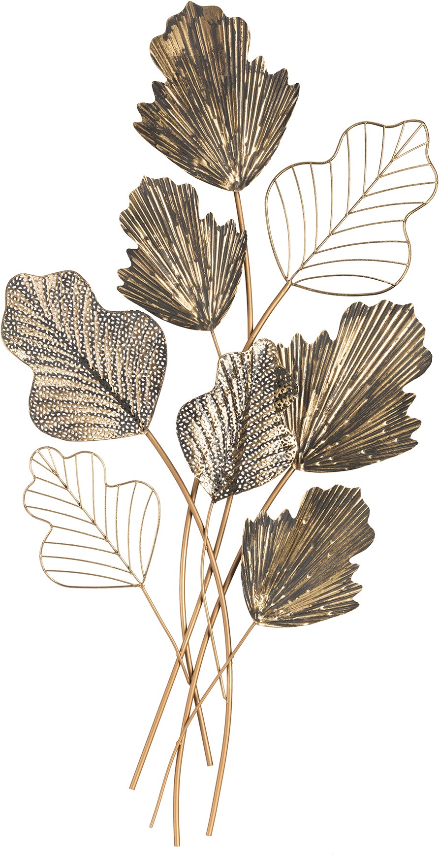 Image of Bönninghoff Metallbild "BLÄTTER 54x98 cm – Deko modern" Blätter Blätterbilder Pflanzen Wanddekoration