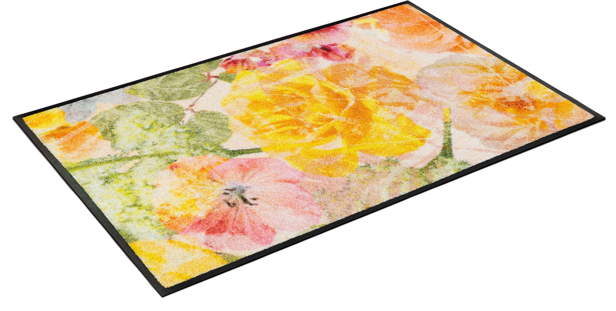 Image of wash+dry by Kleen-Tex Fussmatte »Rosaria«, rechteckig, 7 mm Höhe, Schmutzfangmatte, Motiv Blumen, In- und Outdoor geeignet, waschbar bei Ackermann Versand Schweiz