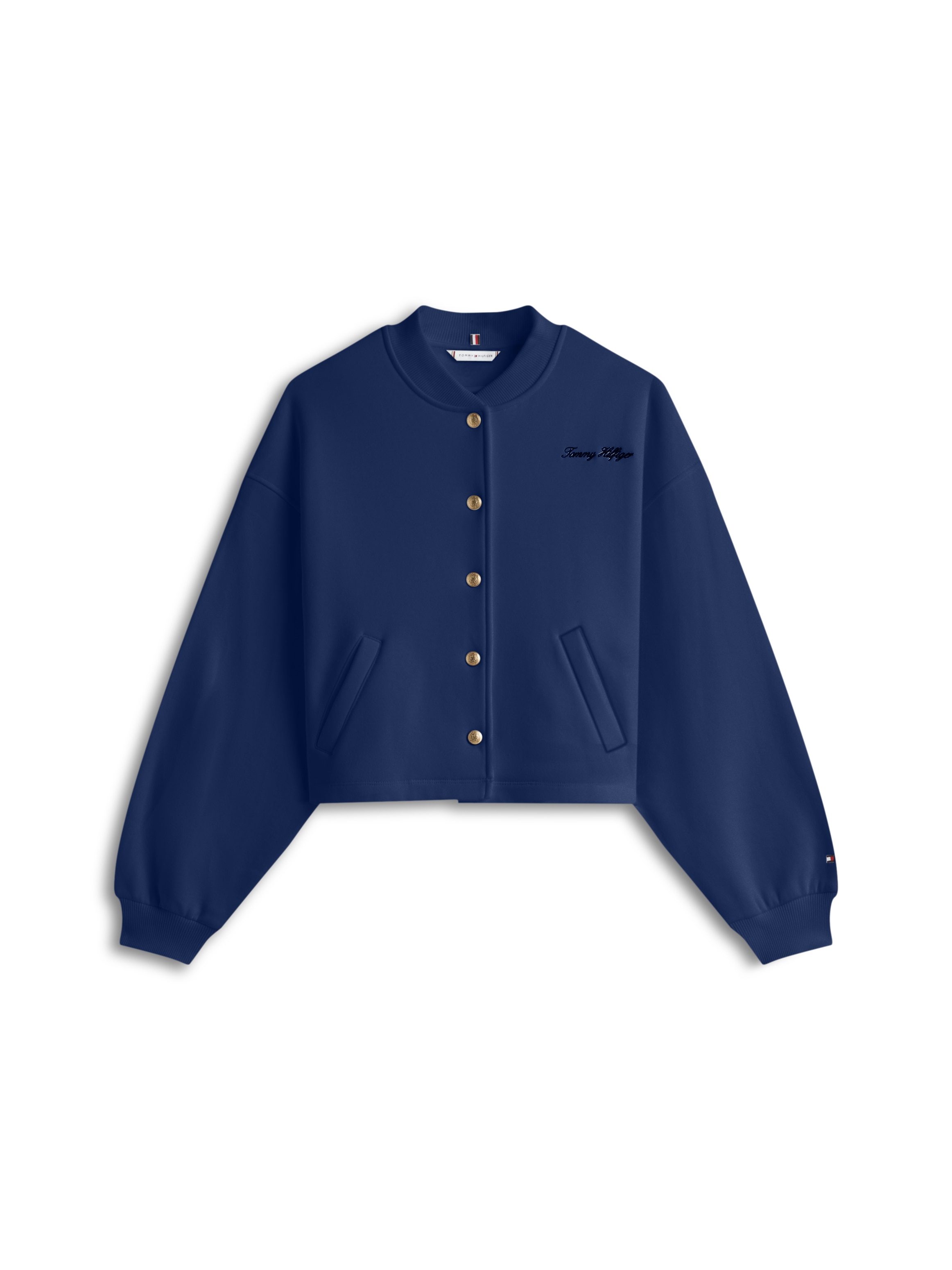 Tommy Hilfiger Veste en tricot »GOLD BTN HWK BOMBER« mit goldfarbenen Knöpfen