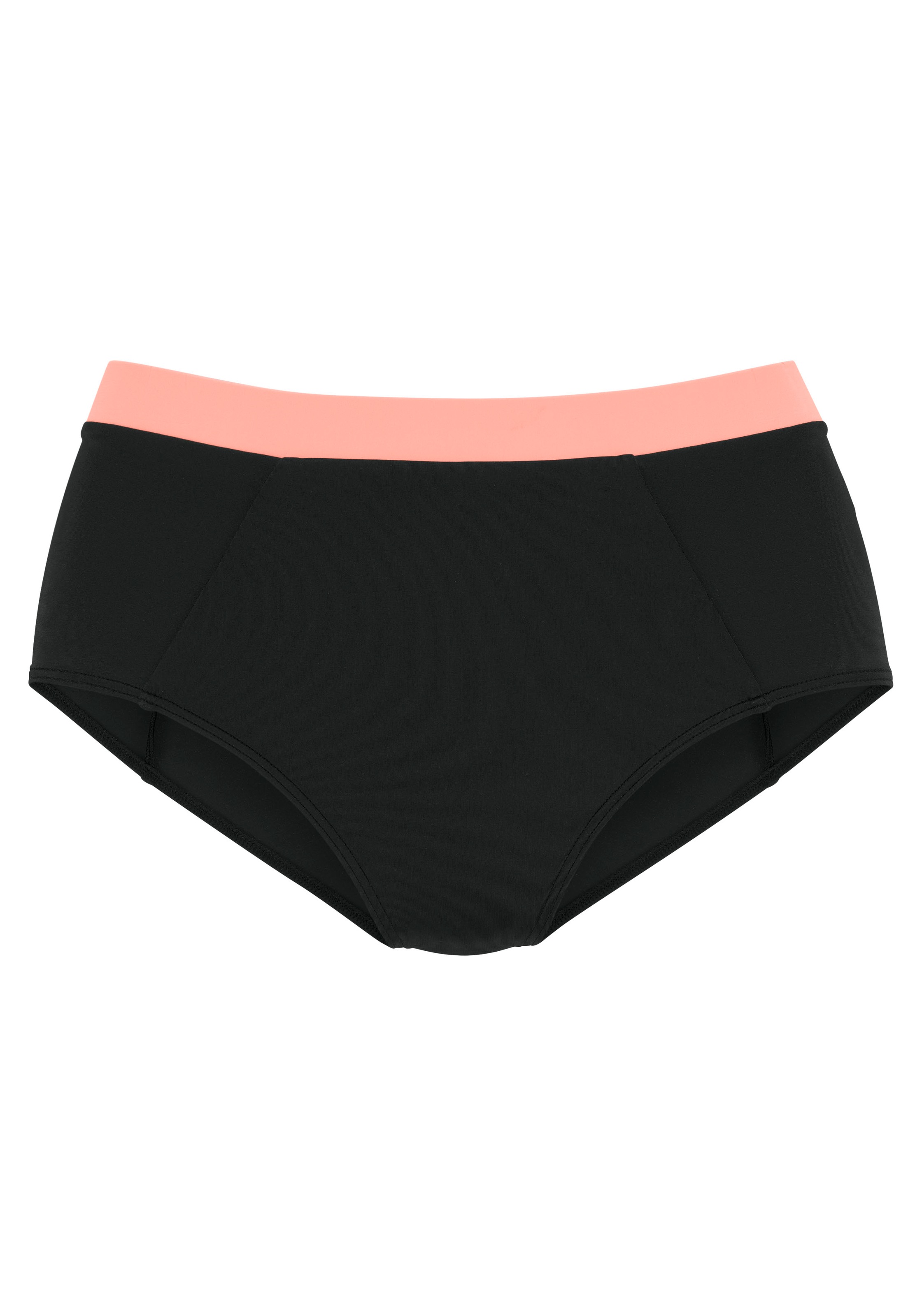 LASCANA ACTIVE Highwaist-Bikini-Hose "Janni" mit kontrastfarbigen Bündchen