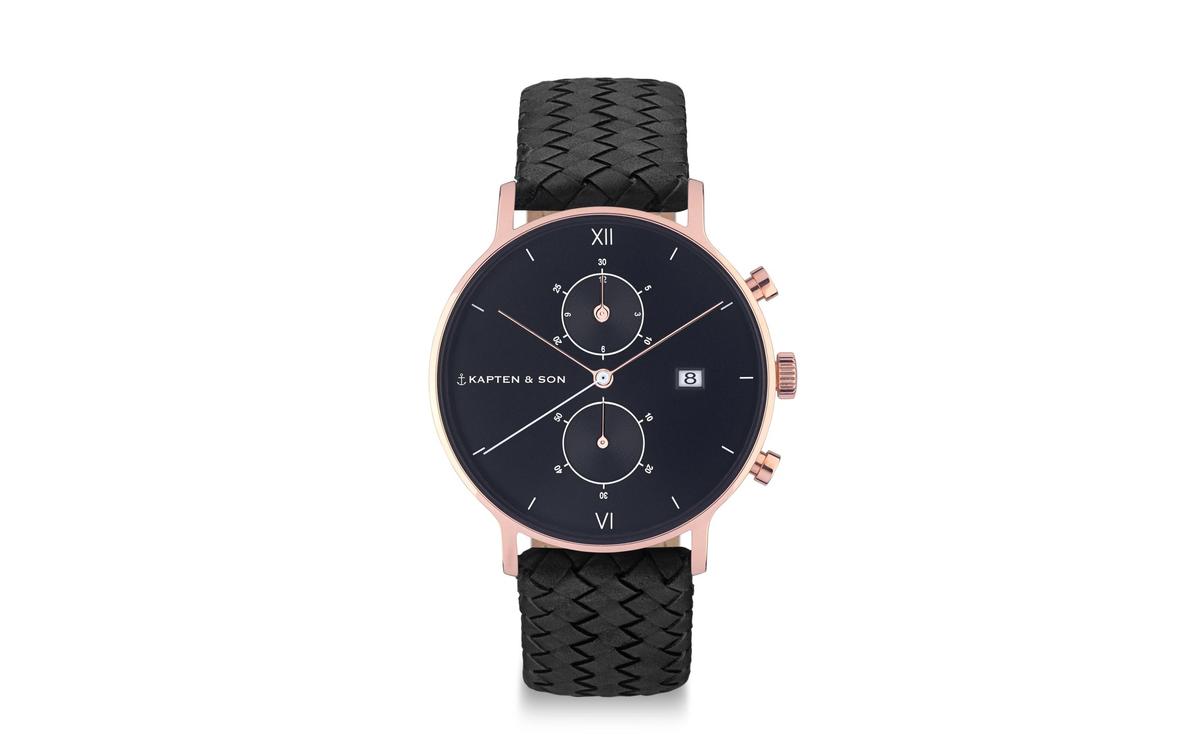 Image of Kapten & Son Quarzuhr »Chrono All Black Woven« bei Ackermann Versand Schweiz