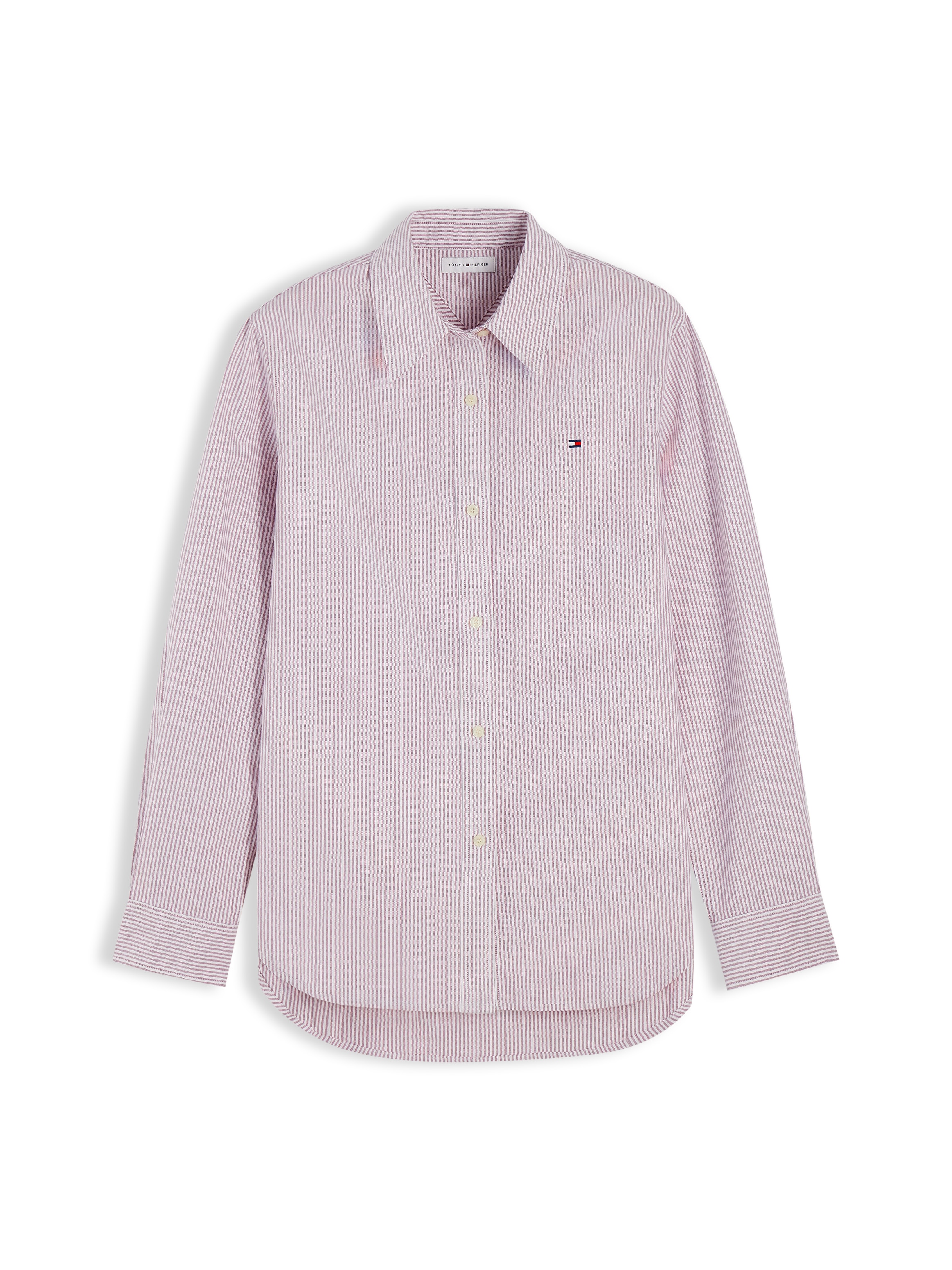 Tommy Hilfiger Hemdbluse »OXFORD RELAXED FIT SHIRT mit Hemdblusenkragen und Stickerei« Baumwolle, relaxed fit