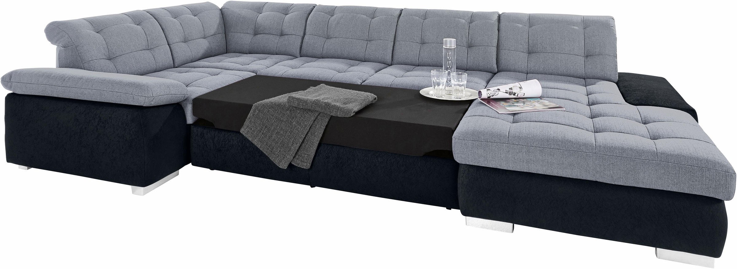 sit&more Wohnlandschaft »Ontario U-Form«, XXL, wahlweise mit Bettfunktion