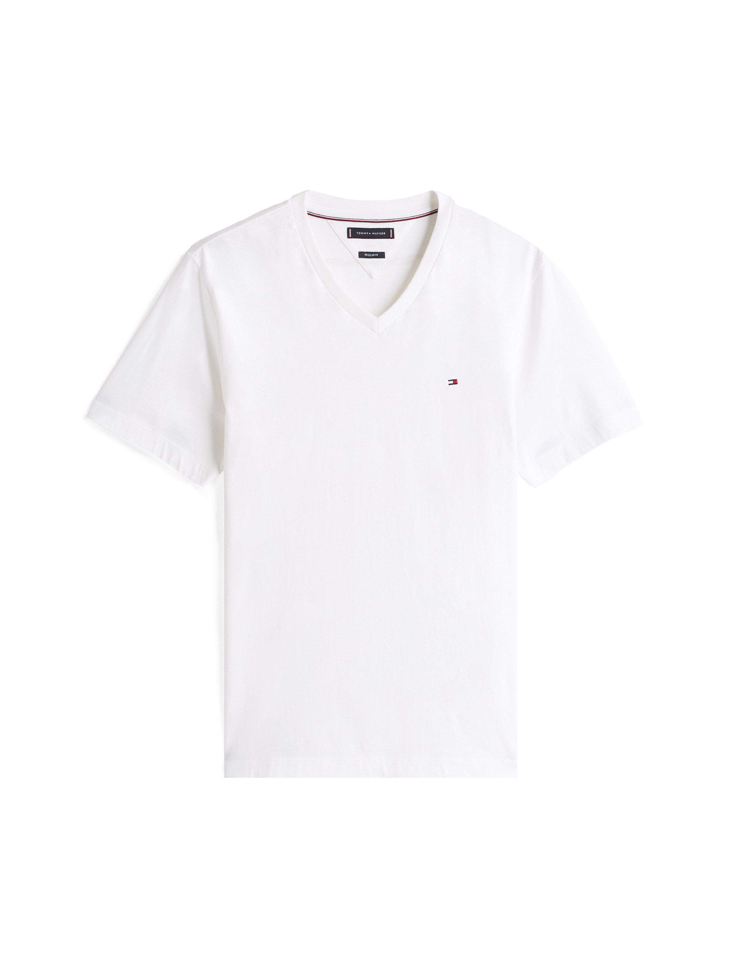 Tommy Hilfiger V-Shirt »ESSENTIAL V-NECK TEE mit V-Ausschnitt und Markenlabel«, unifarben, casual, regular fit, Baumwolle, V-Ausschnitt