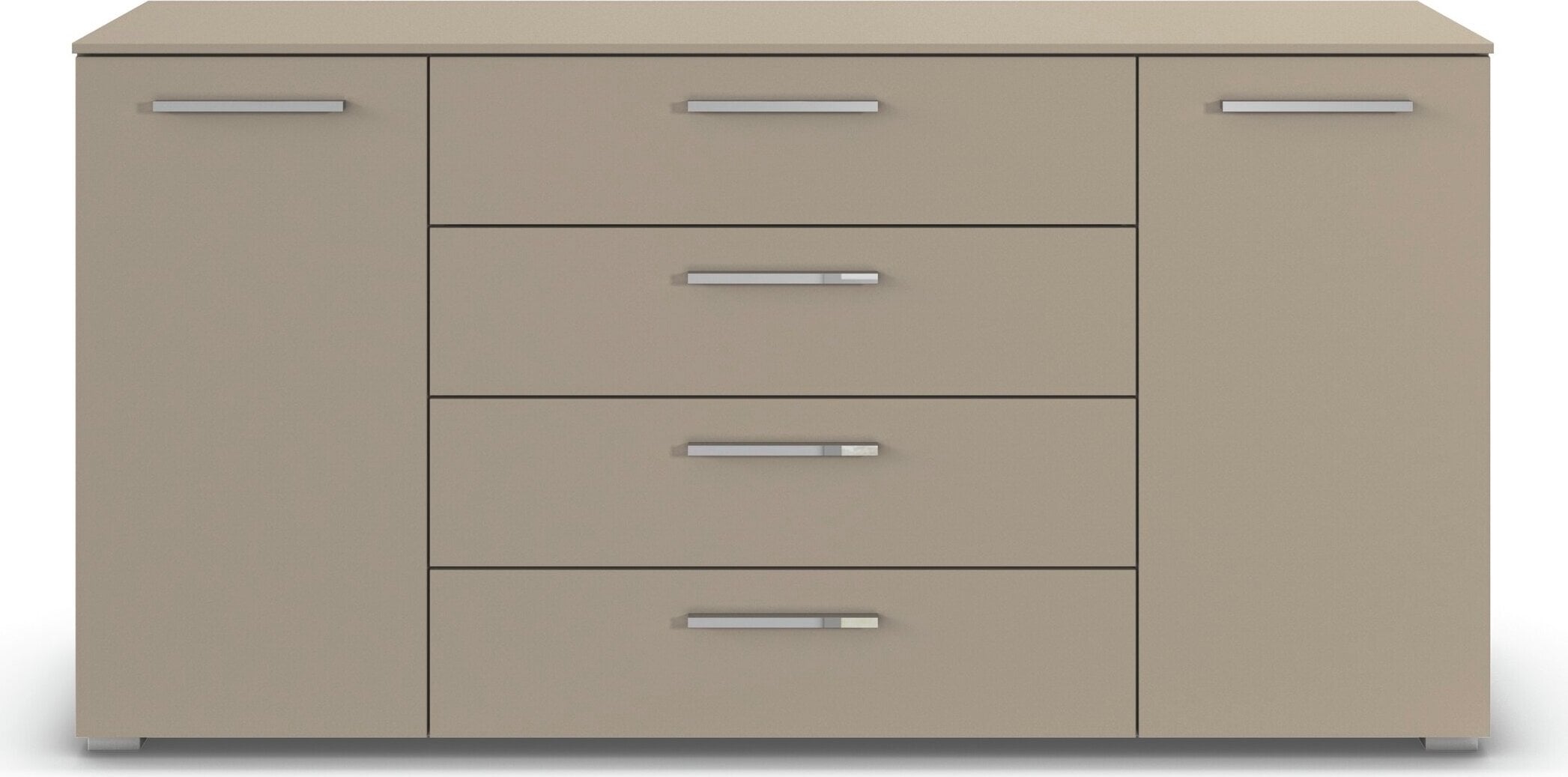 rauch Commode combinée »Sideboard Schubkommode Kommode MONTCLAR Front Dekor/Hochglanz/Glas« Largeur 160 / hauteur 81 cm, 2 étagères, avec fonction soft-close,  2 portes, 4 tiroirs spacieux, nombreuses variantes de poignées MADE IN GERMANY