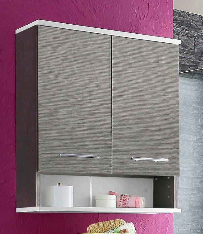 Image of Schildmeyer Hängeschrank »Rhodos«, Breite 60 cm, verstellbarer Einlegeboden, Metallgriffe, 1 offenes Fach & 2 Türen bei Ackermann Versand Schweiz