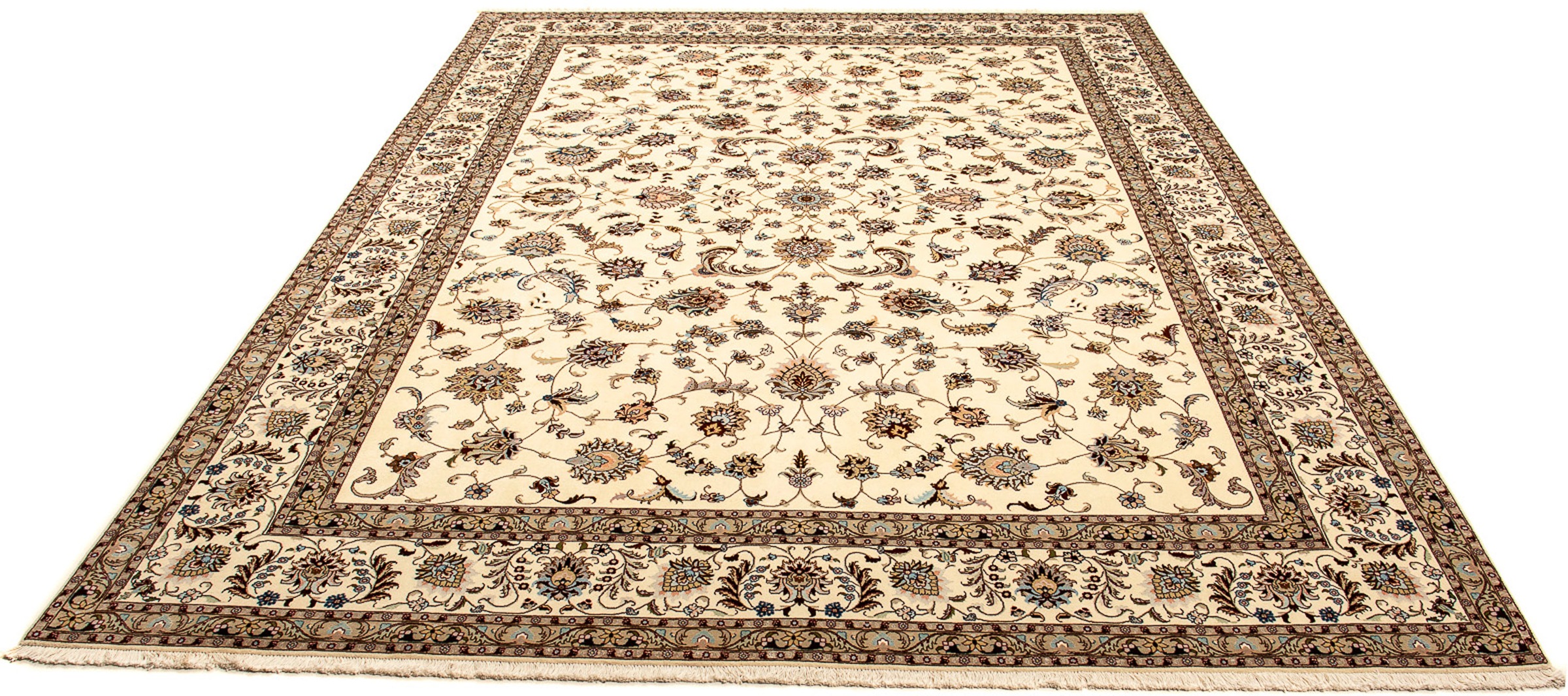Image of morgenland Orientteppich »Perser - Täbriz - Royal - 357 x 247 cm - beige«, rechteckig, 7 mm Höhe, Wohnzimmer, Handgeknüpft, Einzelstück mit Zertifikat bei Ackermann Versand Schweiz