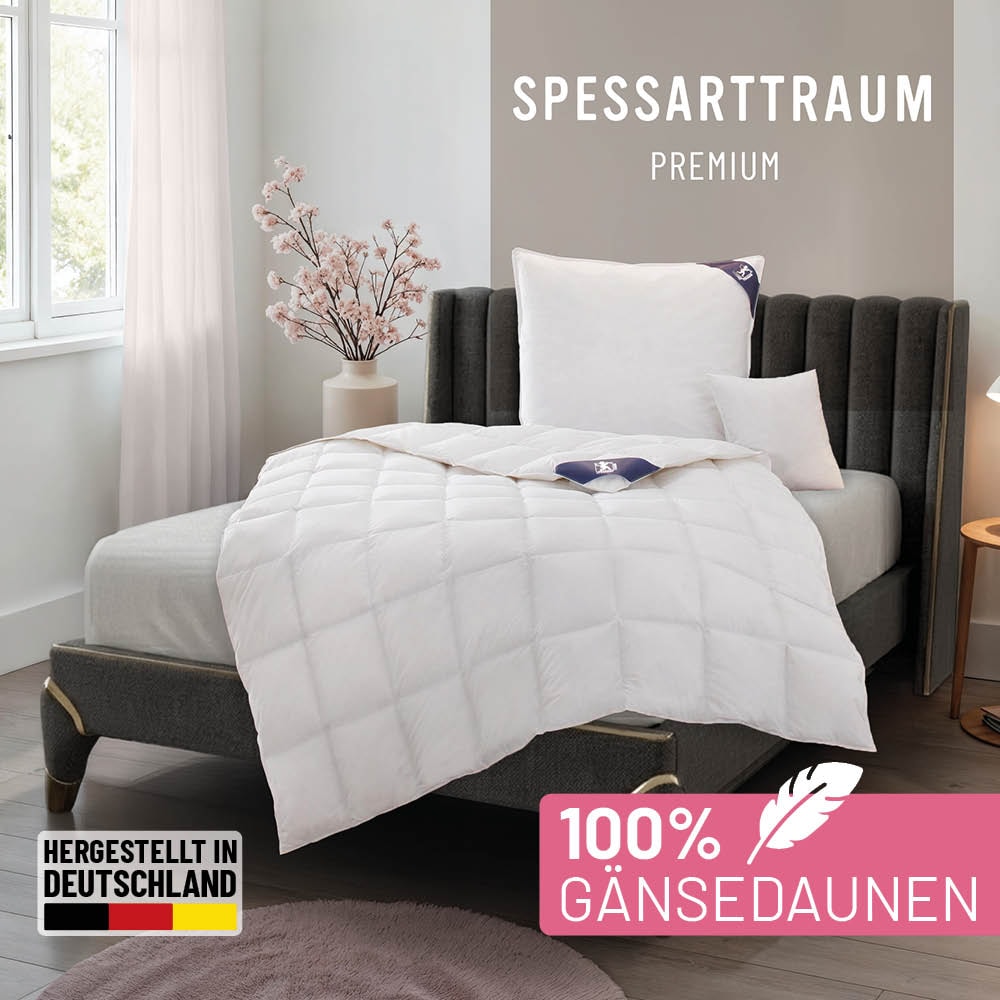 Image of SPESSARTTRAUM Gänsedaunenbettdecke "Premium**** 100% Gänsedaunen, Bettdecken für Sommer, Winter" leicht Füllung 100% Gänsedaunen, Klasse 1, Downpass zertifiziert 1 Stk. tlg. 4 Wärmeklassen & 5 Grössen, Bestseller, hergestellt in Deutschland