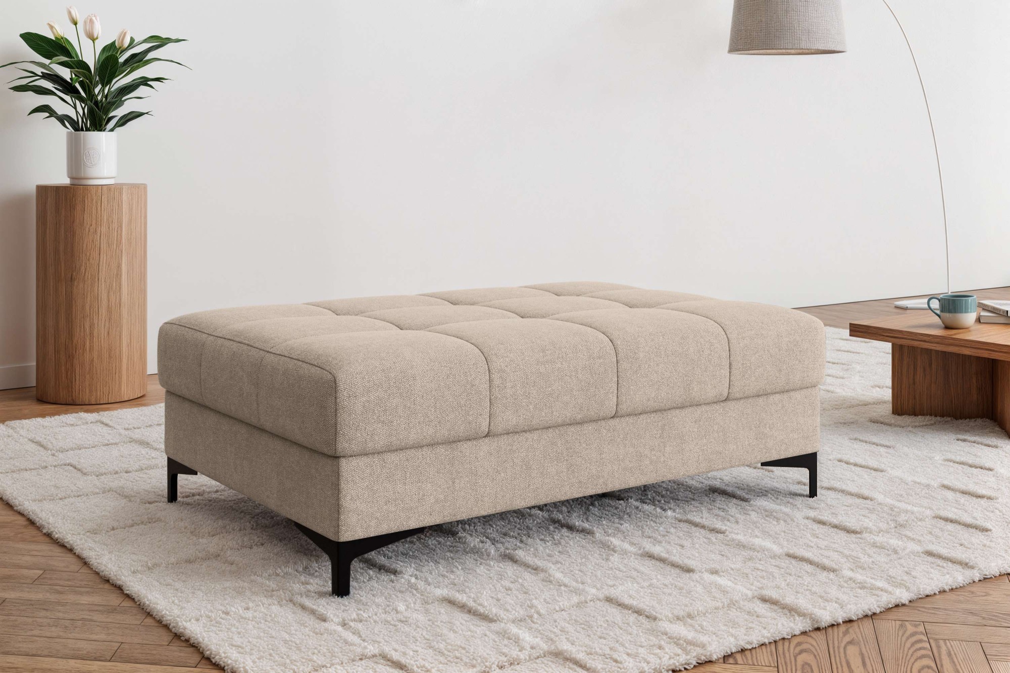 Image of GOODproduct Polsterhocker "LEEVKE Sitzhocker passend zum Sofa, Breite 115 cm" mit hochelastischer Schaum und Wellenunterfederung