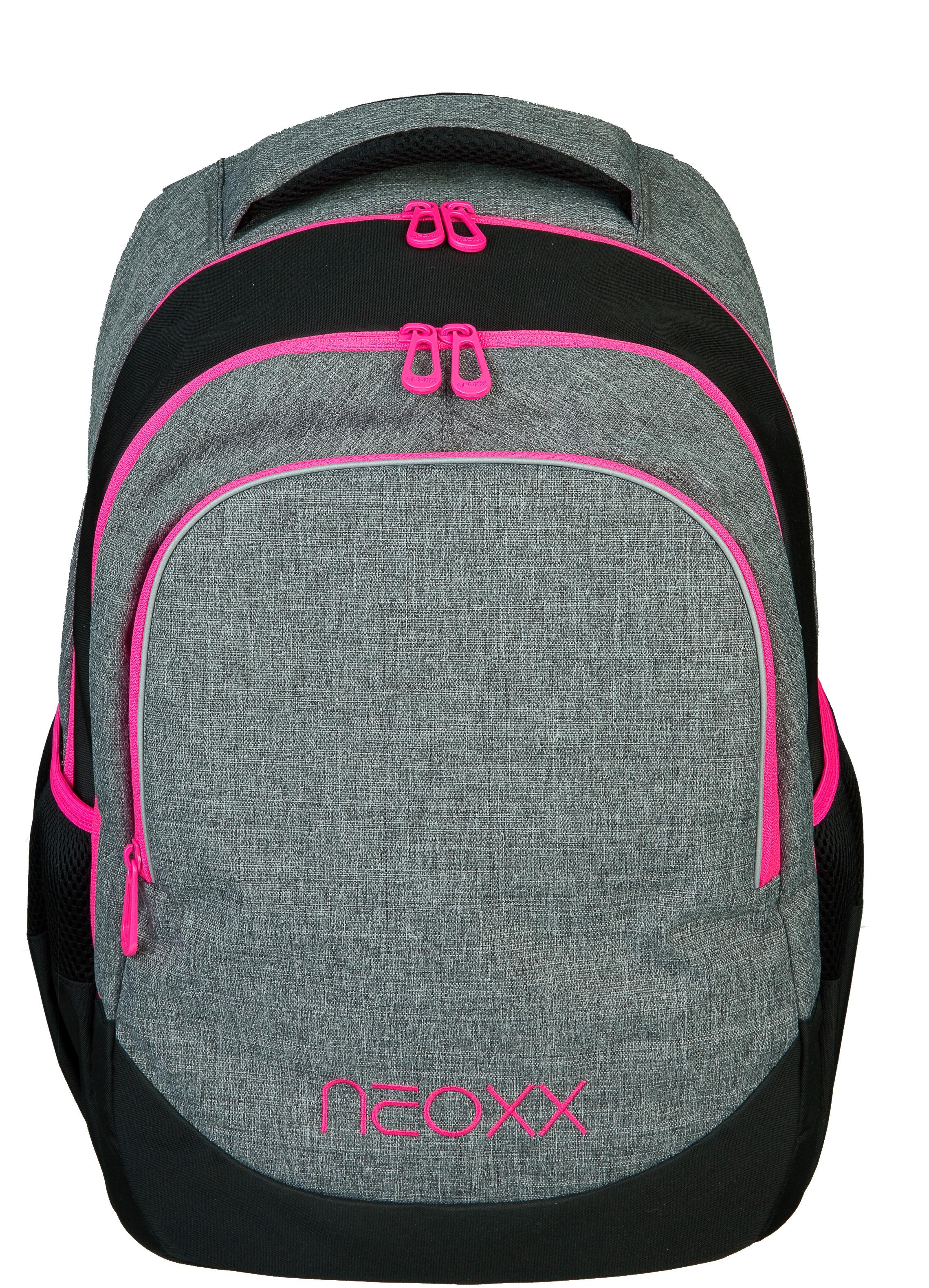 Image of neoxx Schulrucksack »Fly, Pink and Famous«, Reflektionsnaht, aus recycelten PET-Flaschen bei Ackermann Versand Schweiz