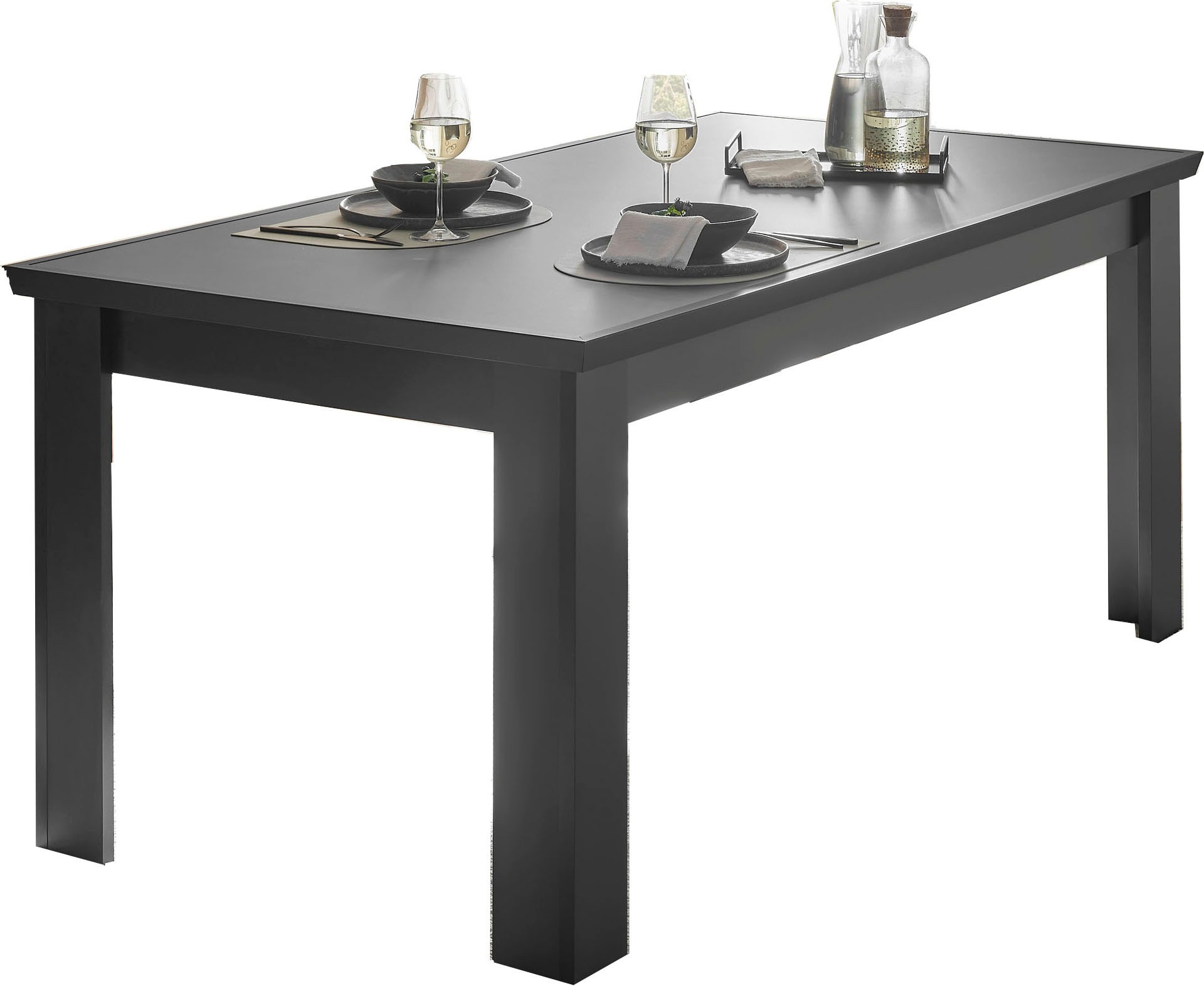 Home affaire Esstisch »Lincoln, Tisch im Landhausstil, schwarzer Esszimmertisch« edles Design, abgeschrägte Tischplatte, 180 cm breit