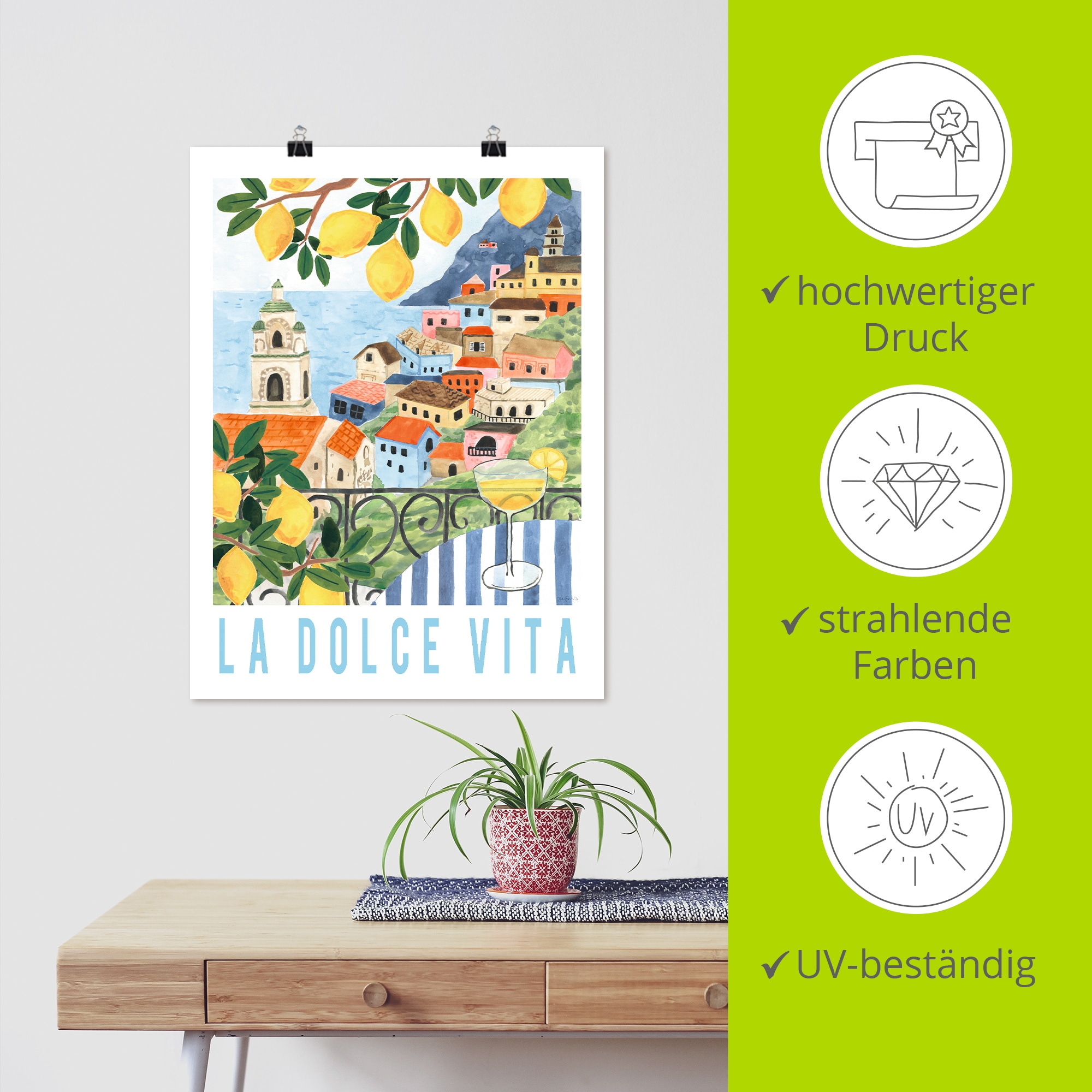 Artland Wandbild »Mediterranean View I« Meer Bilder 1 Stk. tlg. als Alubild, Leinwandbild, Poster, Wandaufkleber in verschied. Grössen