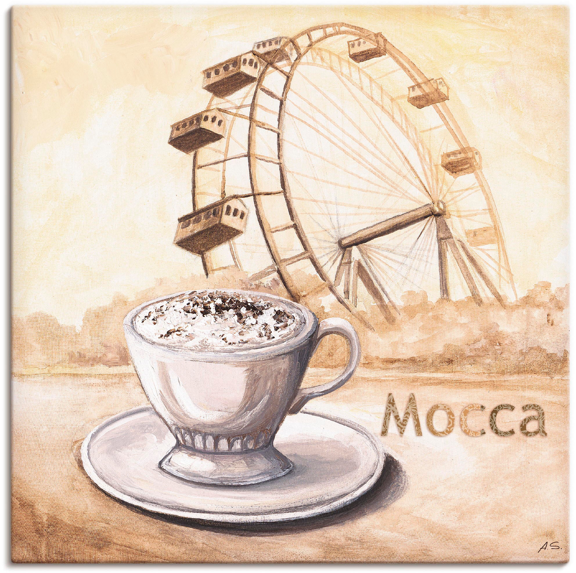 Artland Wandbild »Mocca in Wien«, Bilder, bas oder in Wandaufkleber Poster Leinwandbild, Grössen St.), versch. (1 à prix Kaffee als Alubild