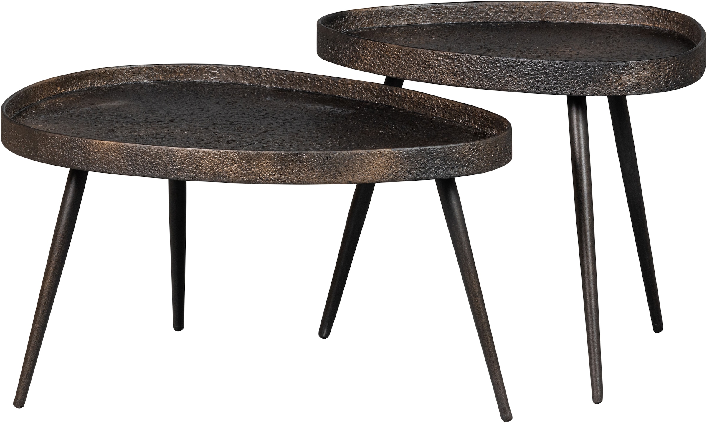 WOOOD Beistelltisch »Crude mit Multiplex-Zinkbeschichtung und Metallbeinen 71 x 52 x 39 cm« Set, 2 Stk. tlg. 2er-Set, unterschiedliche Grössen im Set, Tragkraft je 15 kg