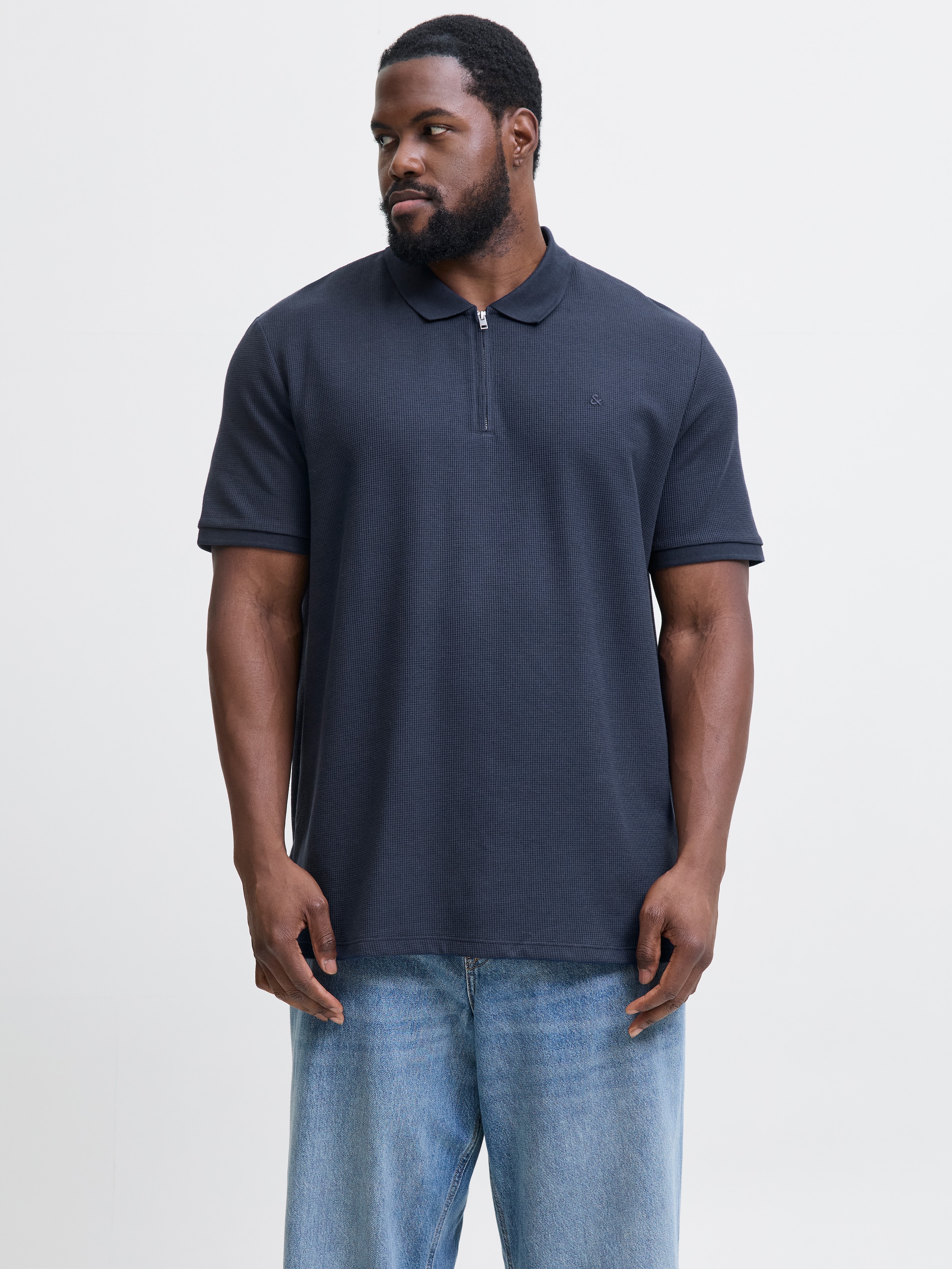 Image of Jack & Jones PlusSize Poloshirt "JJEAUSTIN ZIP POLO SS NOOS PLS"