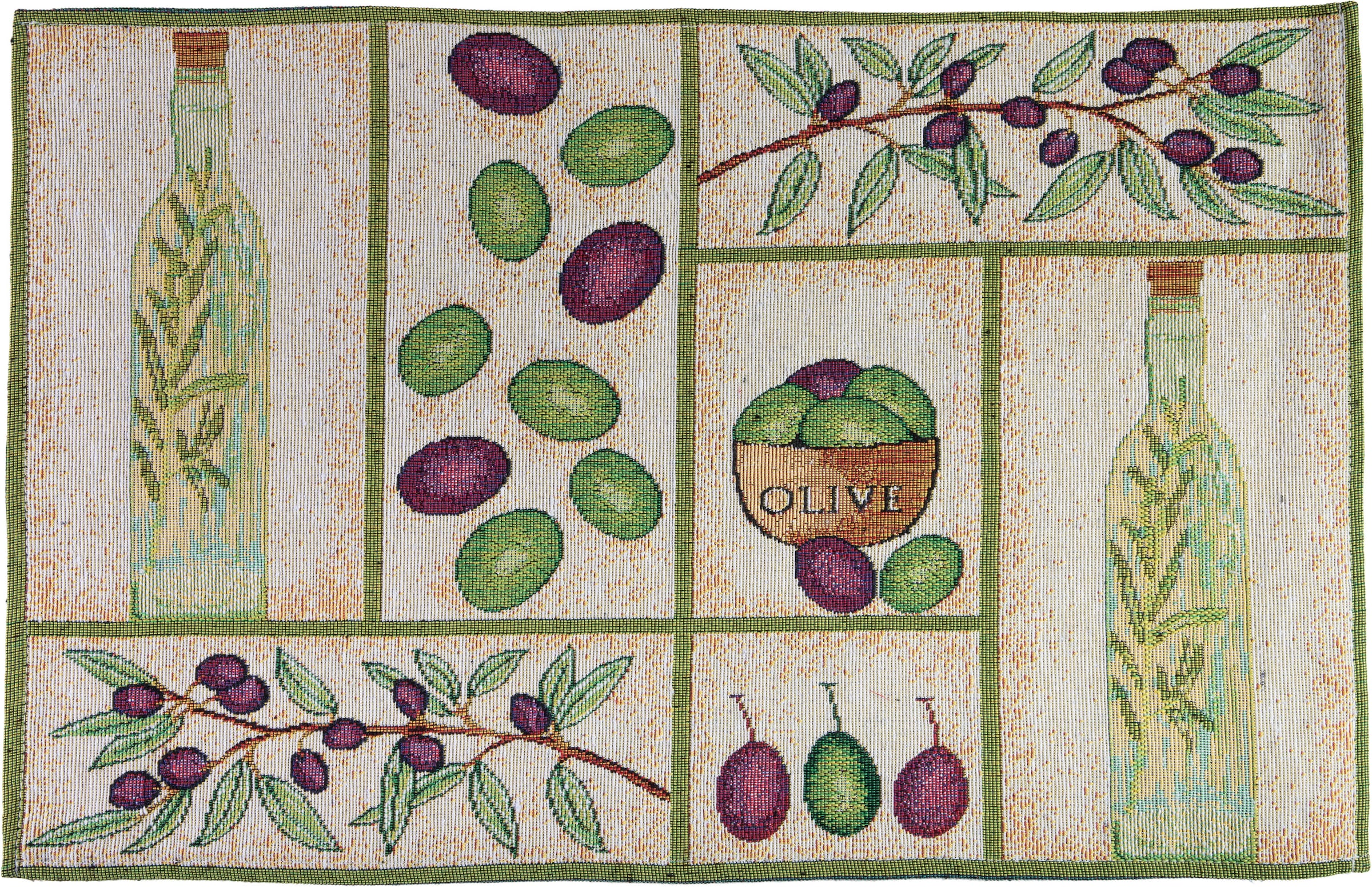 SPRÜGEL Platzset »Olivenöl«, (Set, 4 St.), Gobelin
