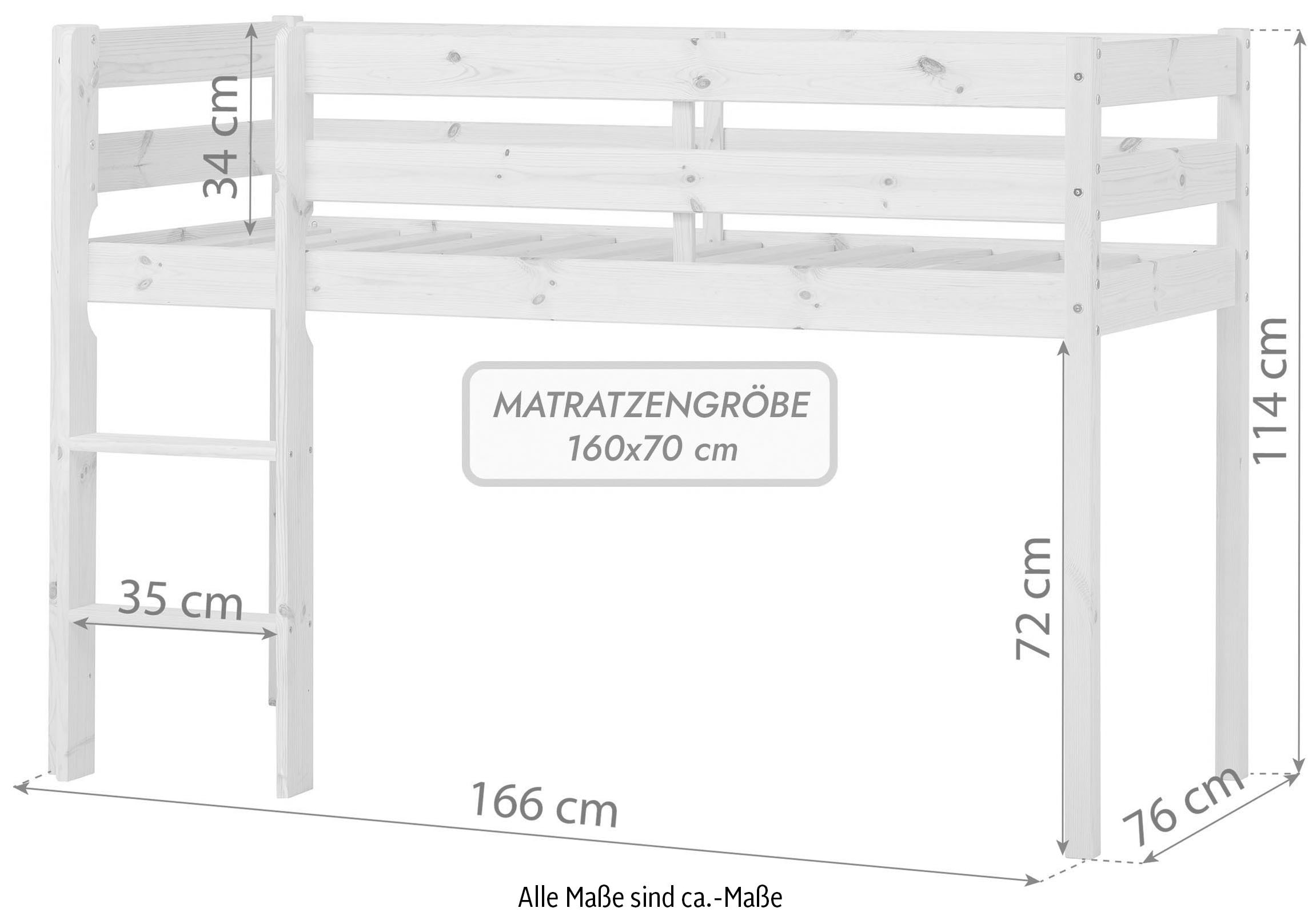 Hoppekids Spielbett »ECO COMFORT, Hochbett, in 2 Einzelbetten teilbar« Höhe 72cm, Farbe & Grösse & Matratze
