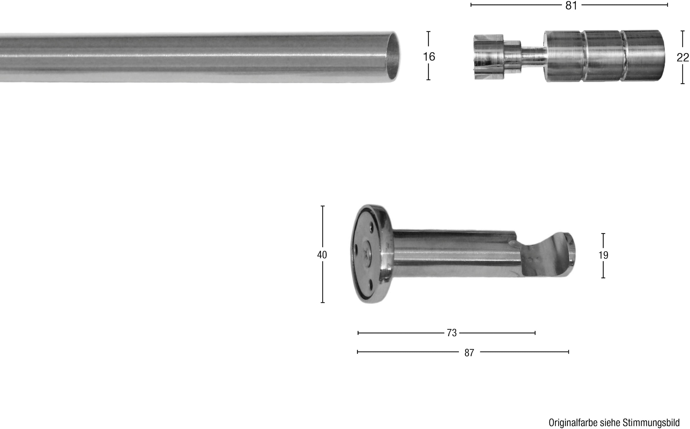 GARESA Gardinenstange »Lisa«, 1 läufig-läufig, Fixmass, Fixlänge 120, 160 und 200 cm, OHNE Ringe