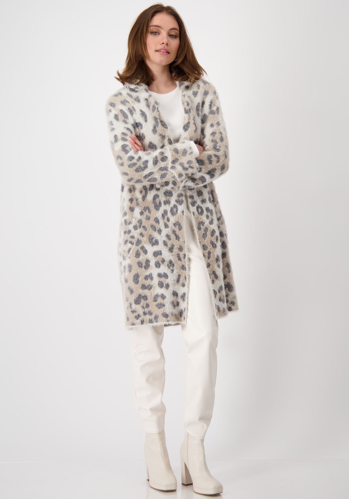 Strickjacke, mit Animalprint