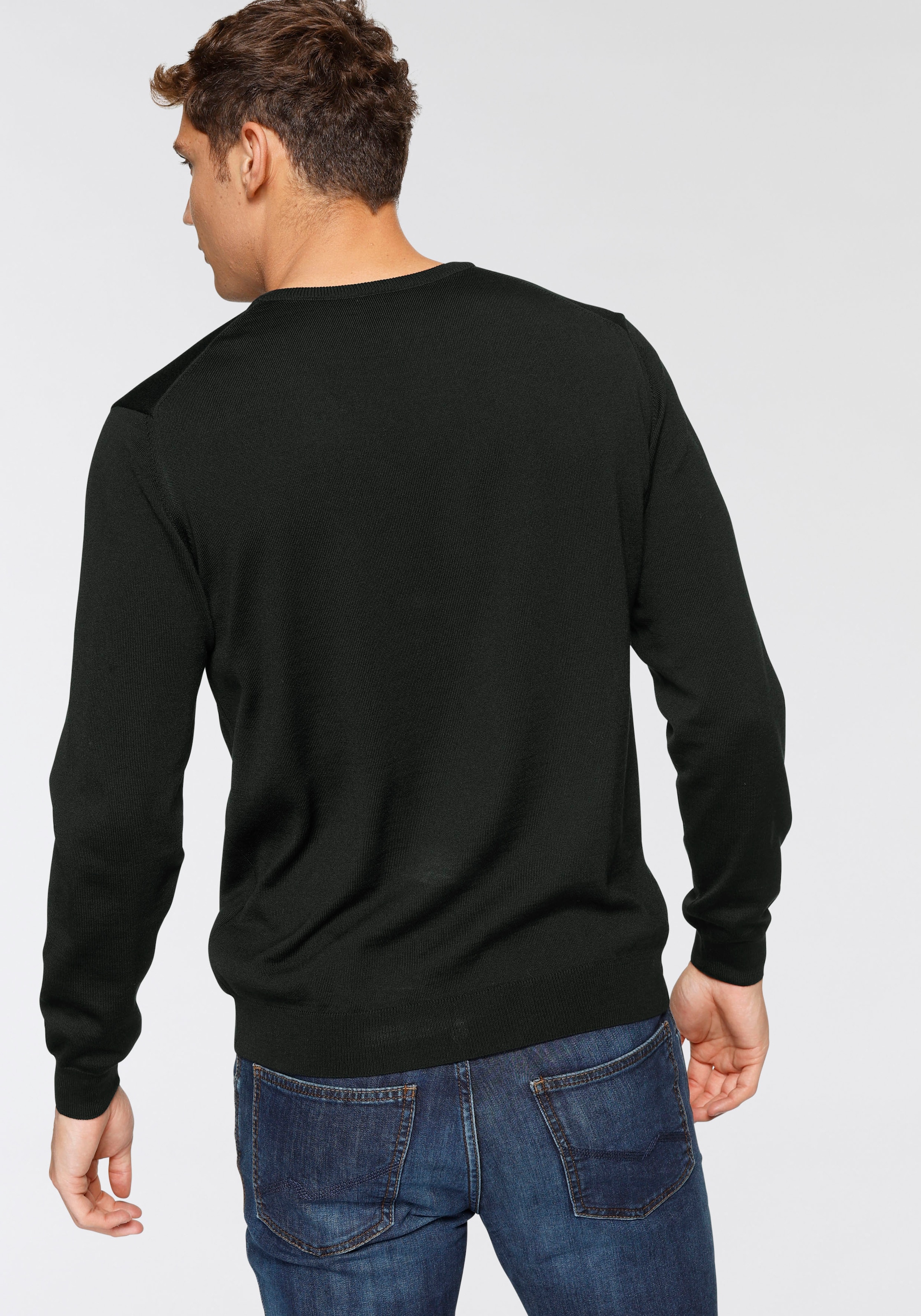 OLYMP Pull col V »OLYMP Strick Casual« klassischer Strickpullover
