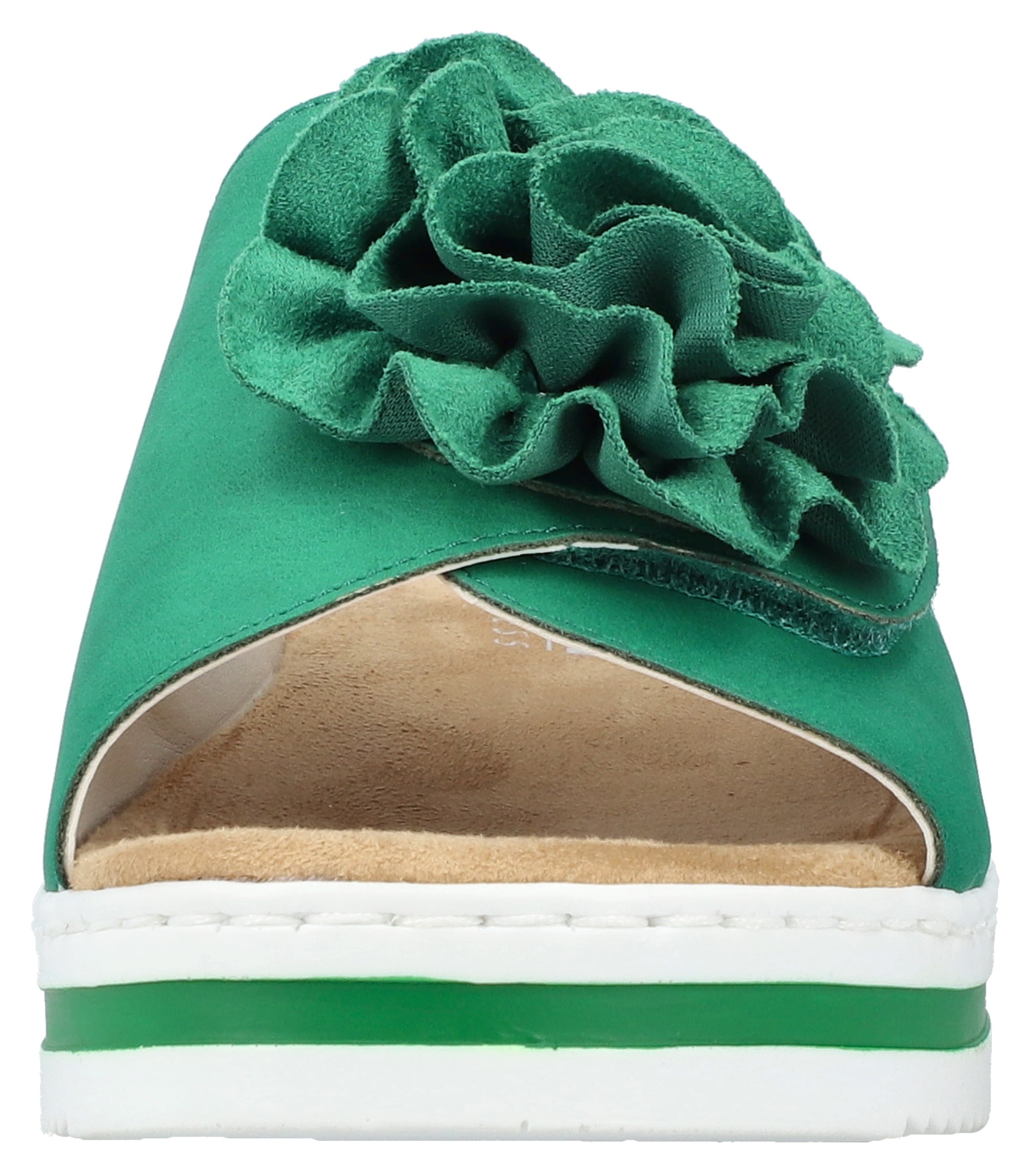 Rieker Pantolette  , Sommerschuh, Poolslide, Strandschuh, Keilabsatz, mit Klettverschluss